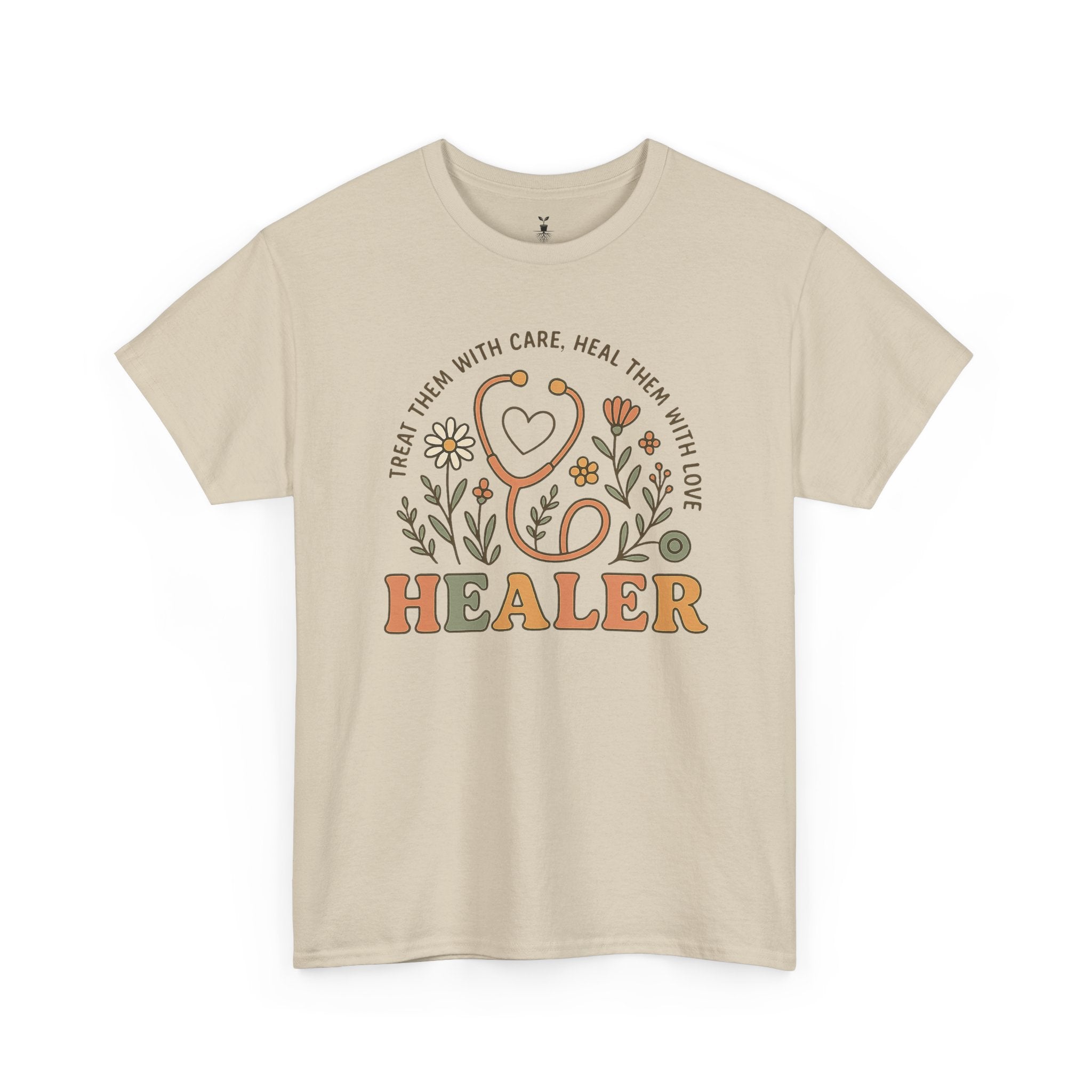Retro Floral Stethoscope Healer T-Shirt