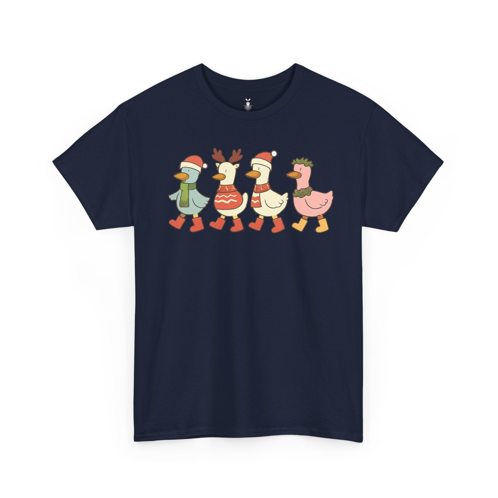 Christmas Duck T-shirt with Festive Outfit Santa Reindeer Hat