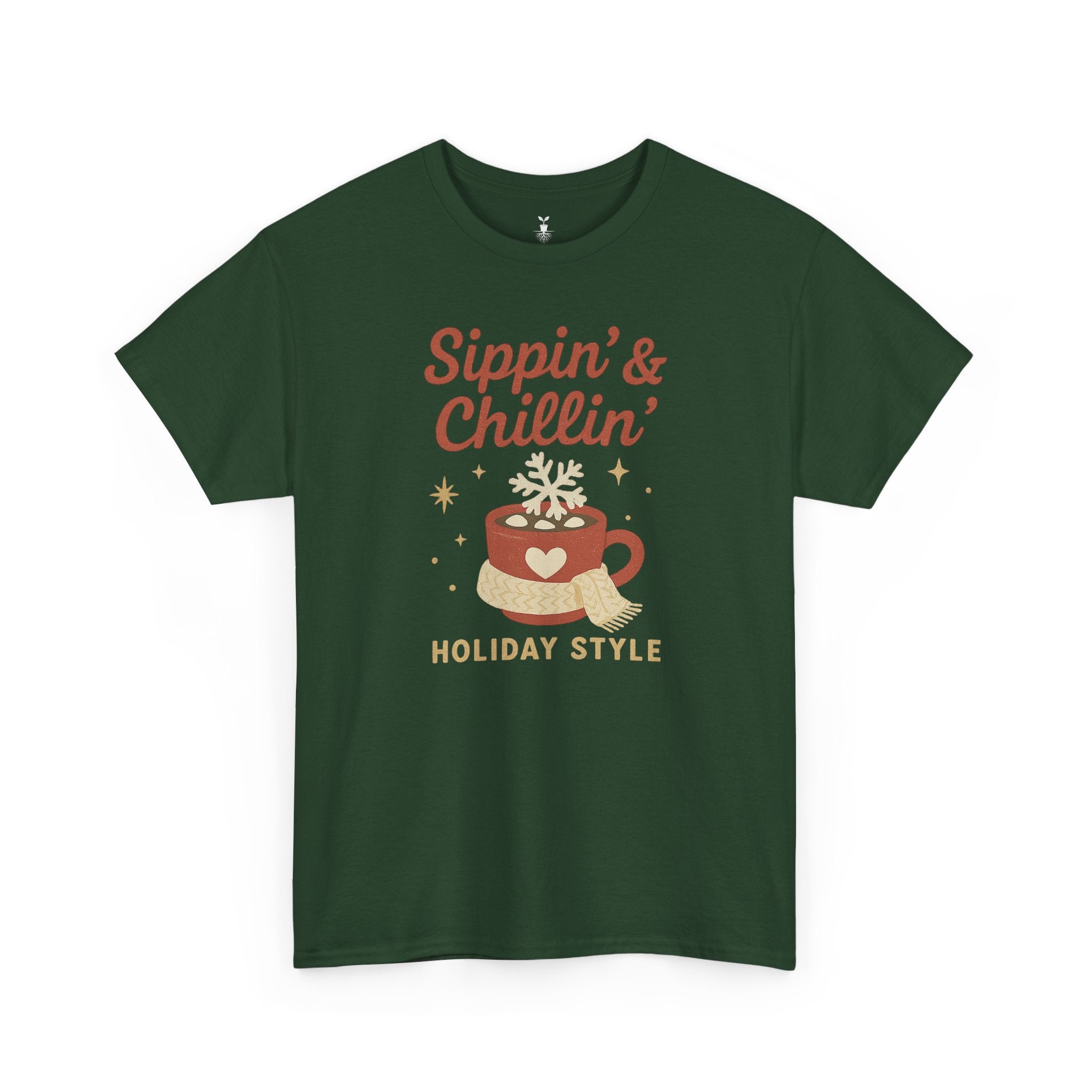 Sippin and Chillin Mug with Snowflake Marshmallows Christmas T-Shirt