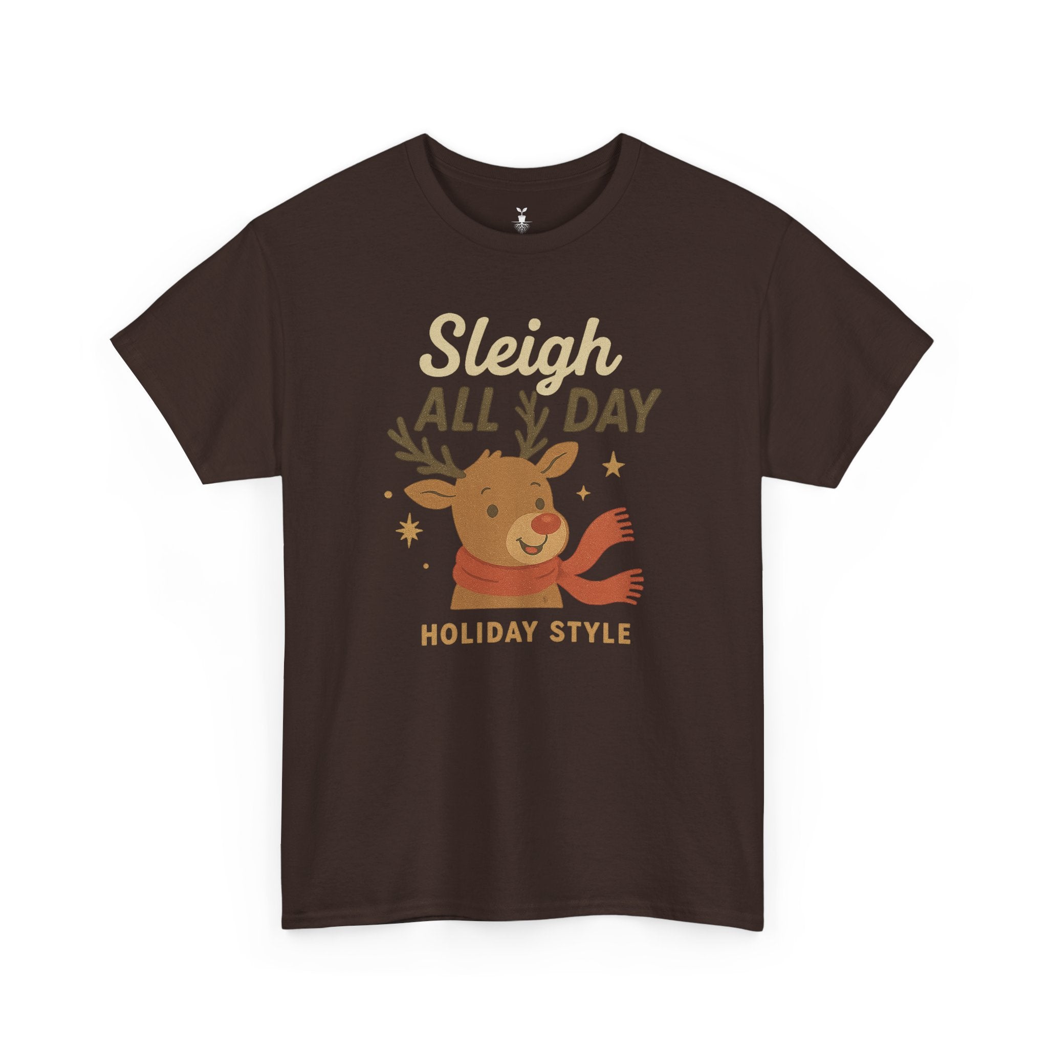 Funny Holiday Christmas T-Shirt Sleigh All Day