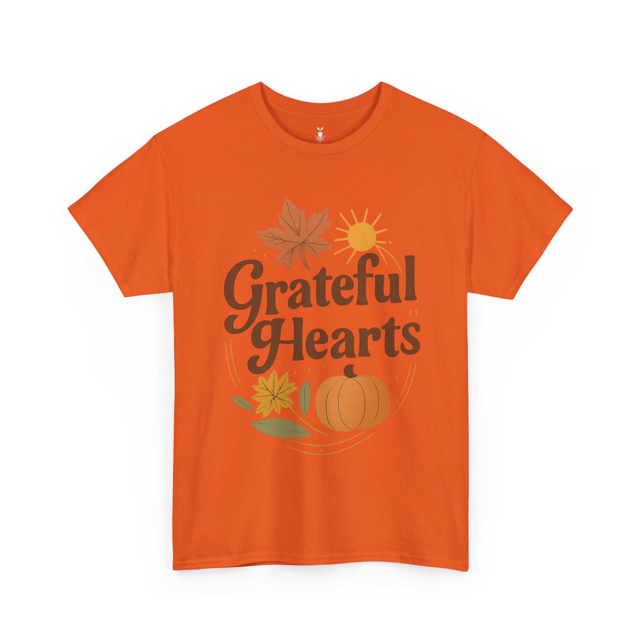 Aesthetic Grateful Hearts Fall Pumpkin Leaves T-shirt