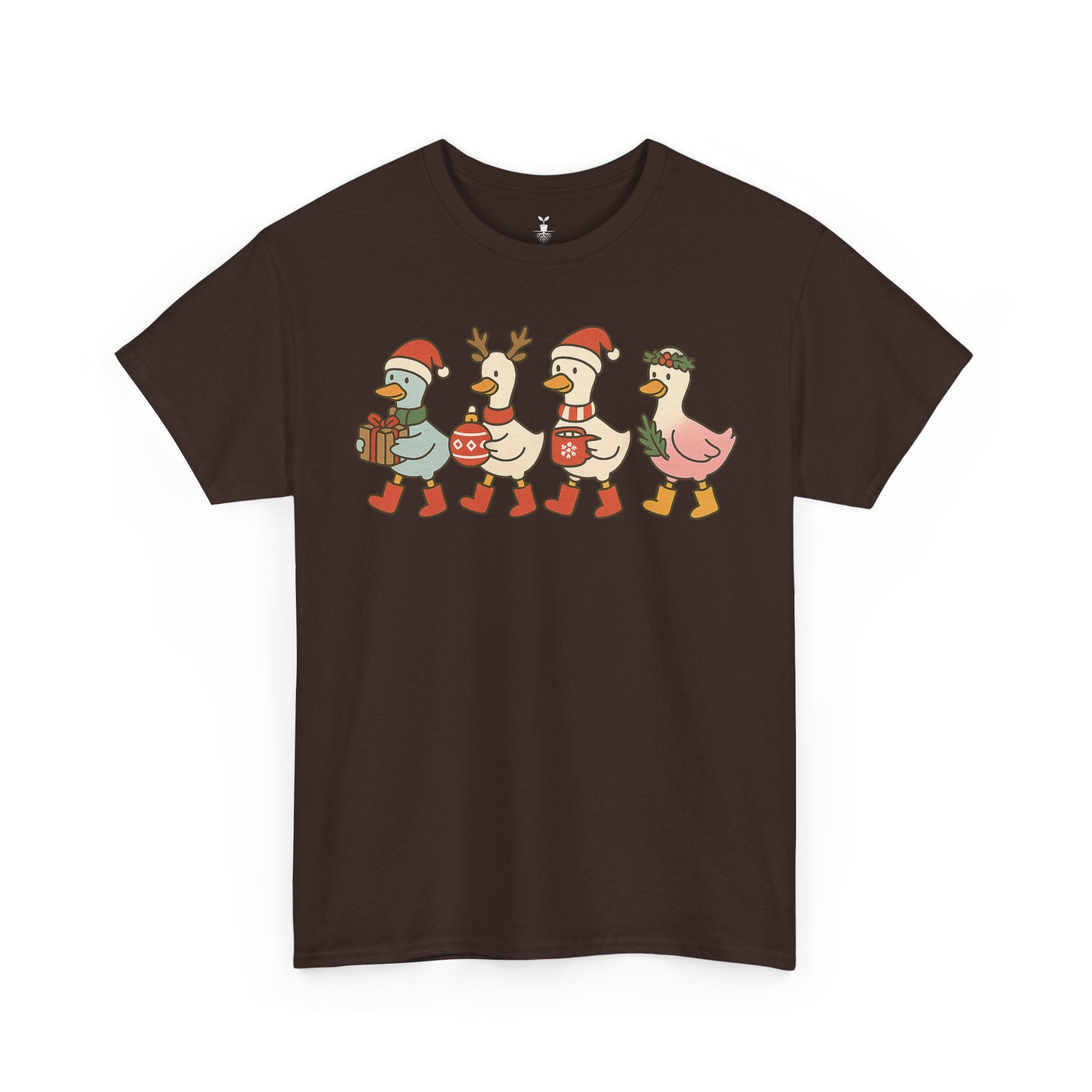 Funny Christmas Ducks with Santa Hat, Reindeer Antlers, Gifts and Festive Cheer T-Shirt