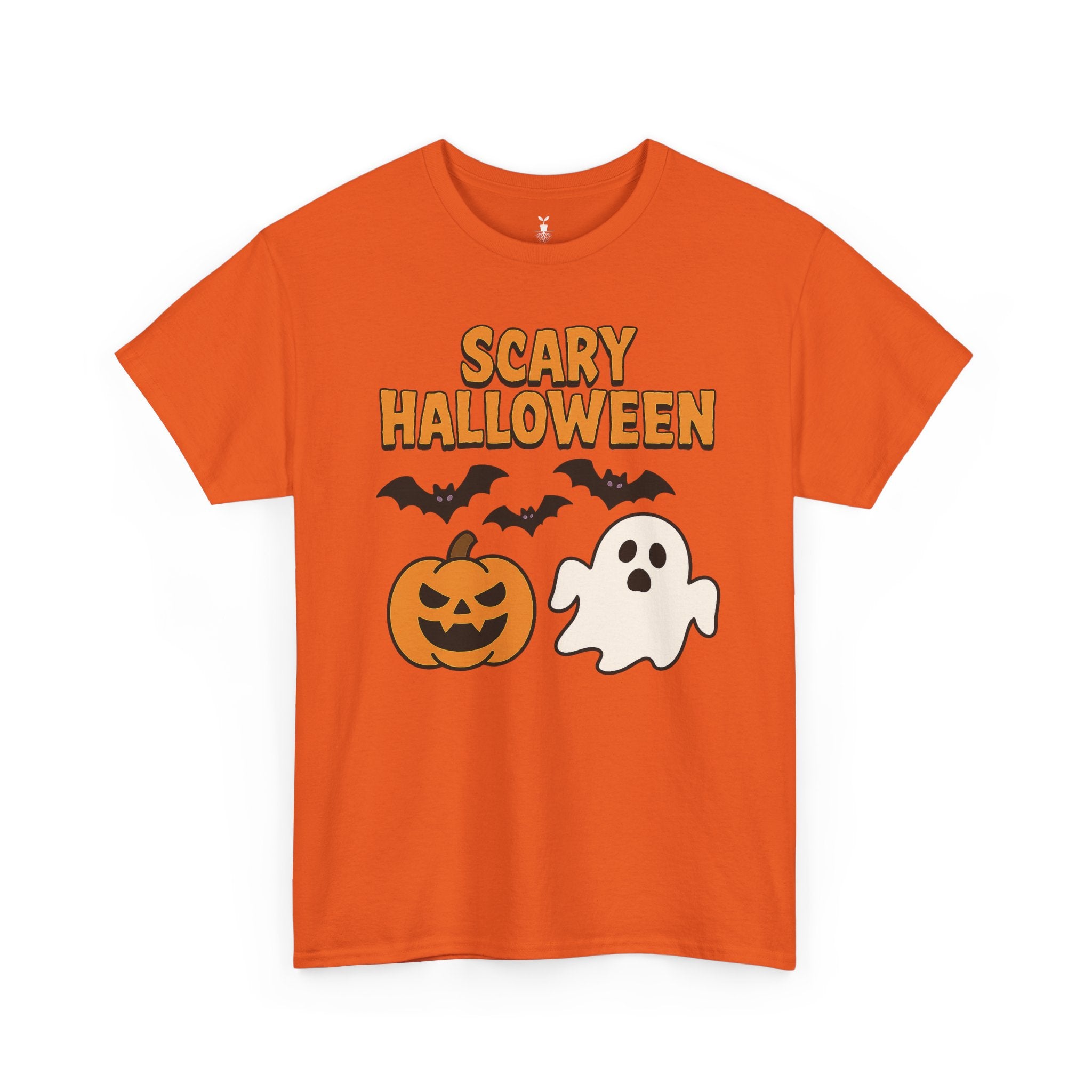 Scary Halloween with Ghost, Pumpkin, and Bats T-Shirt