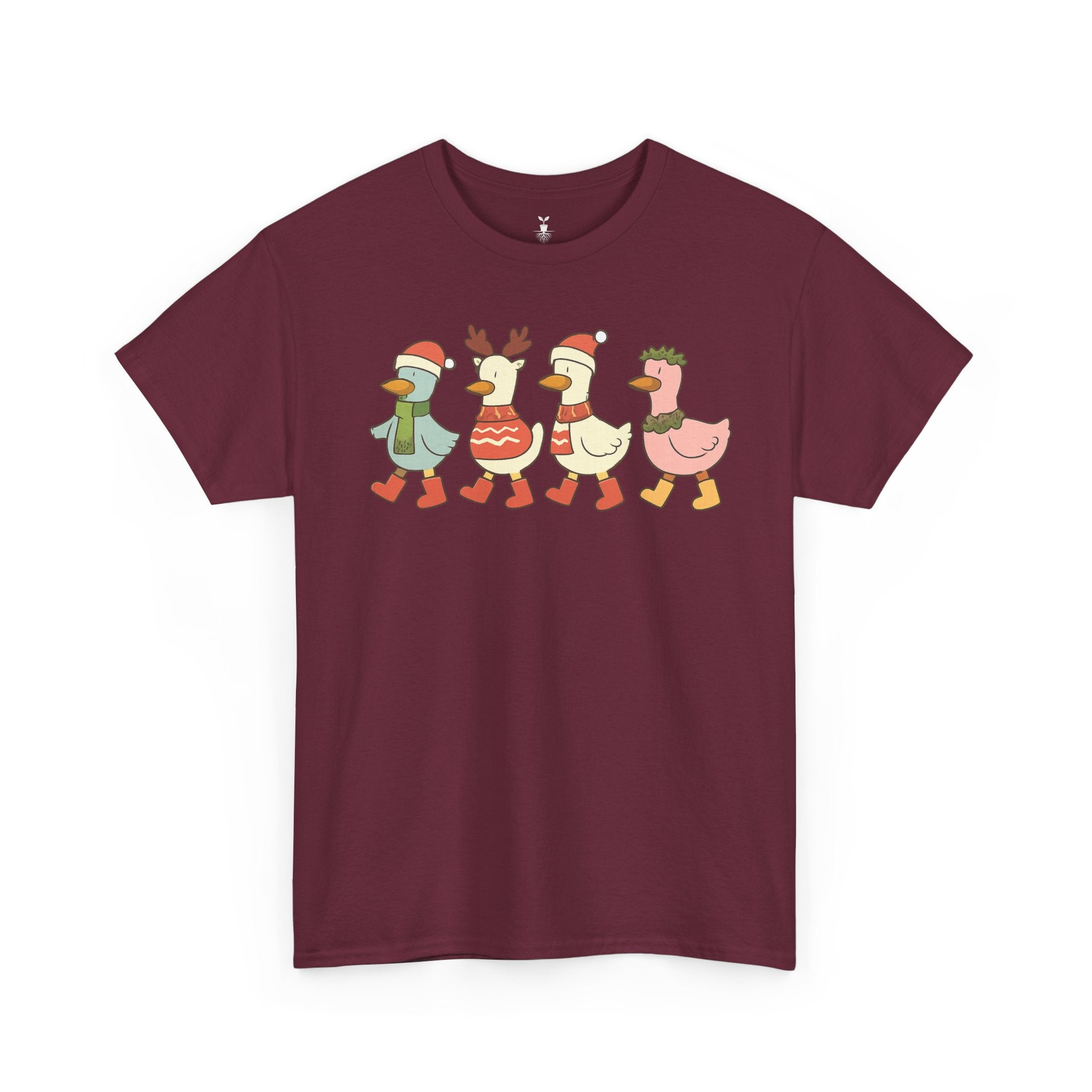 Christmas Duck T-shirt with Festive Outfit Santa Reindeer Hat