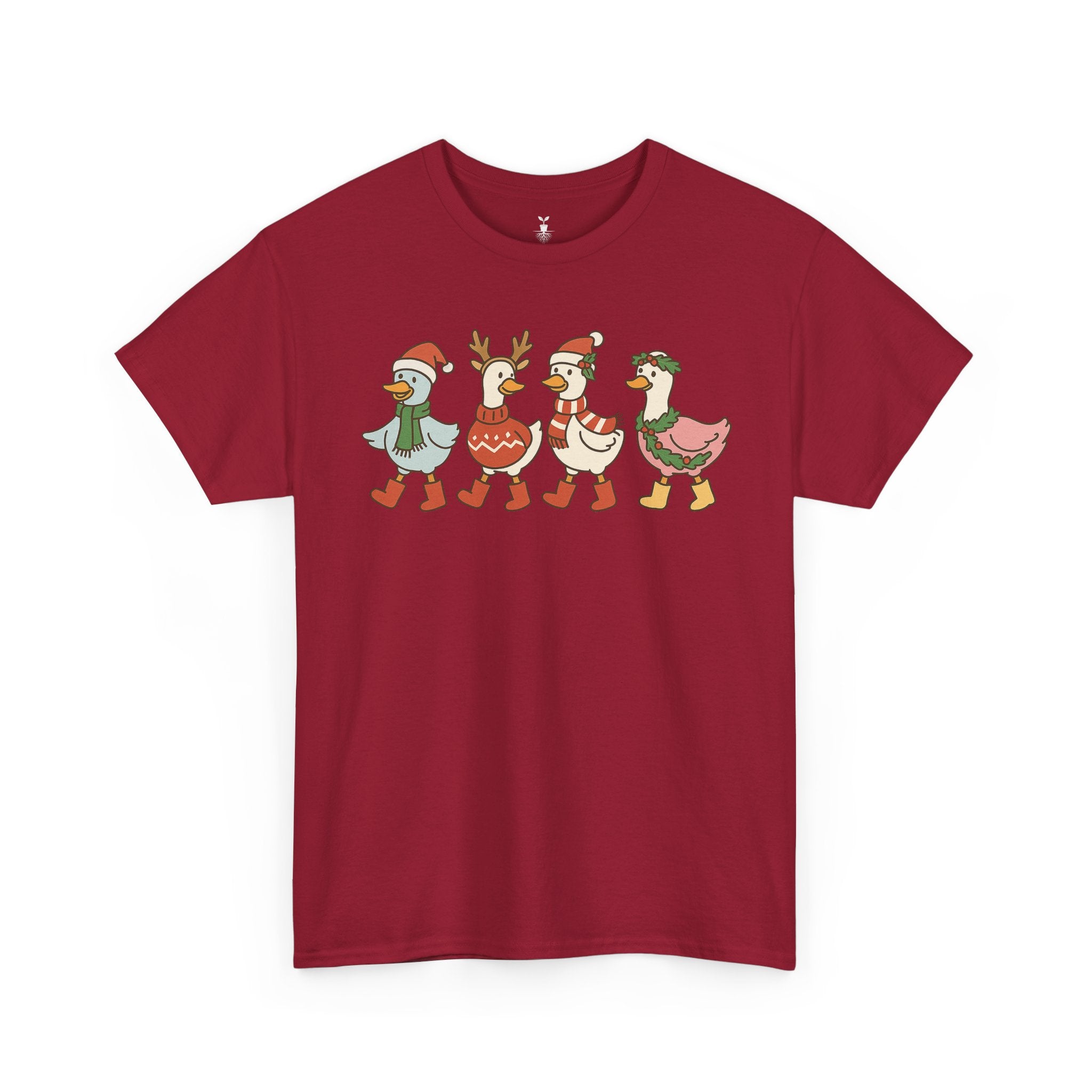 Aesthetic Christmas Ducks Santa Hat, Sweater, and Reindeer Style T-Shirt