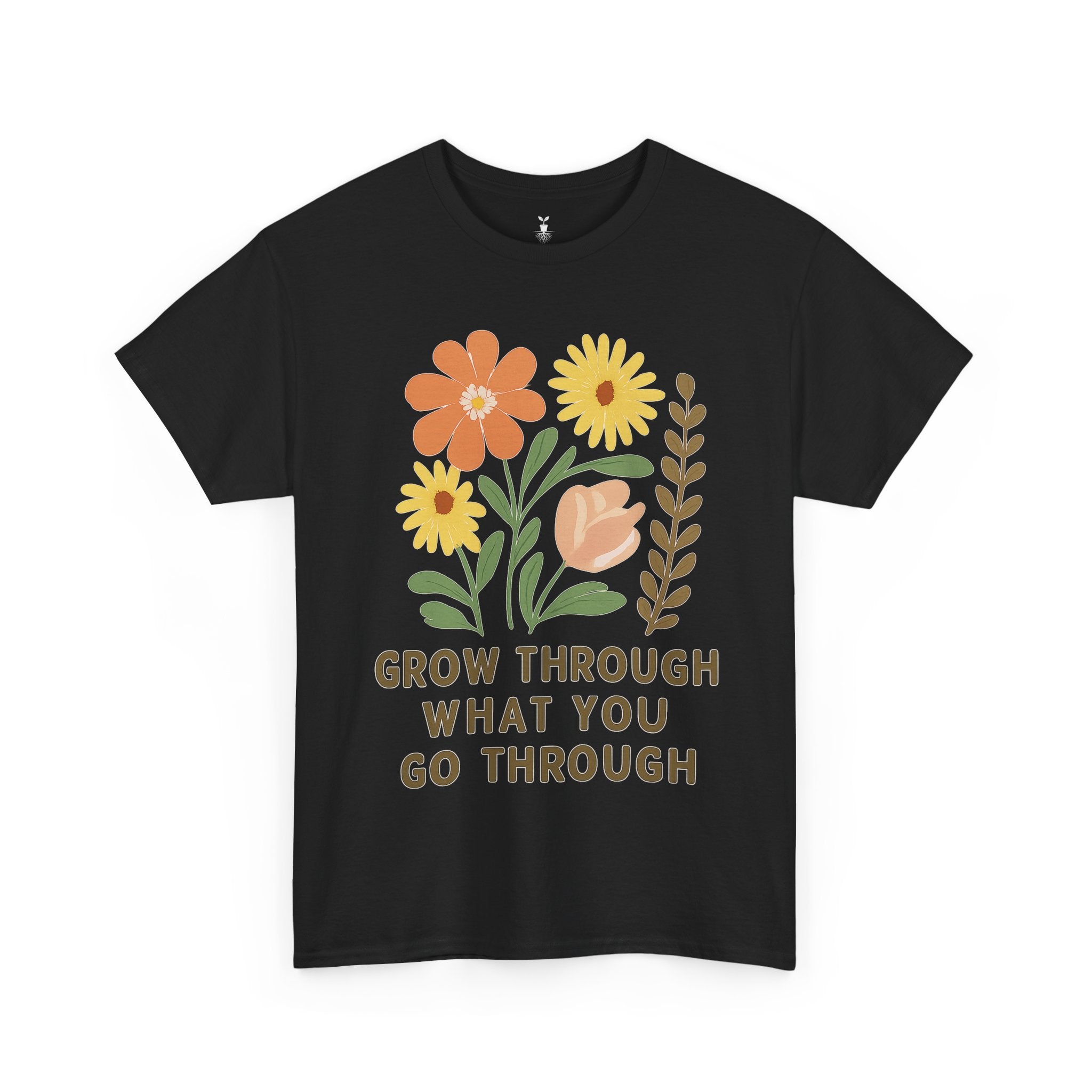 Boho Floral Grow Through What You Go ThroughT-Shirt