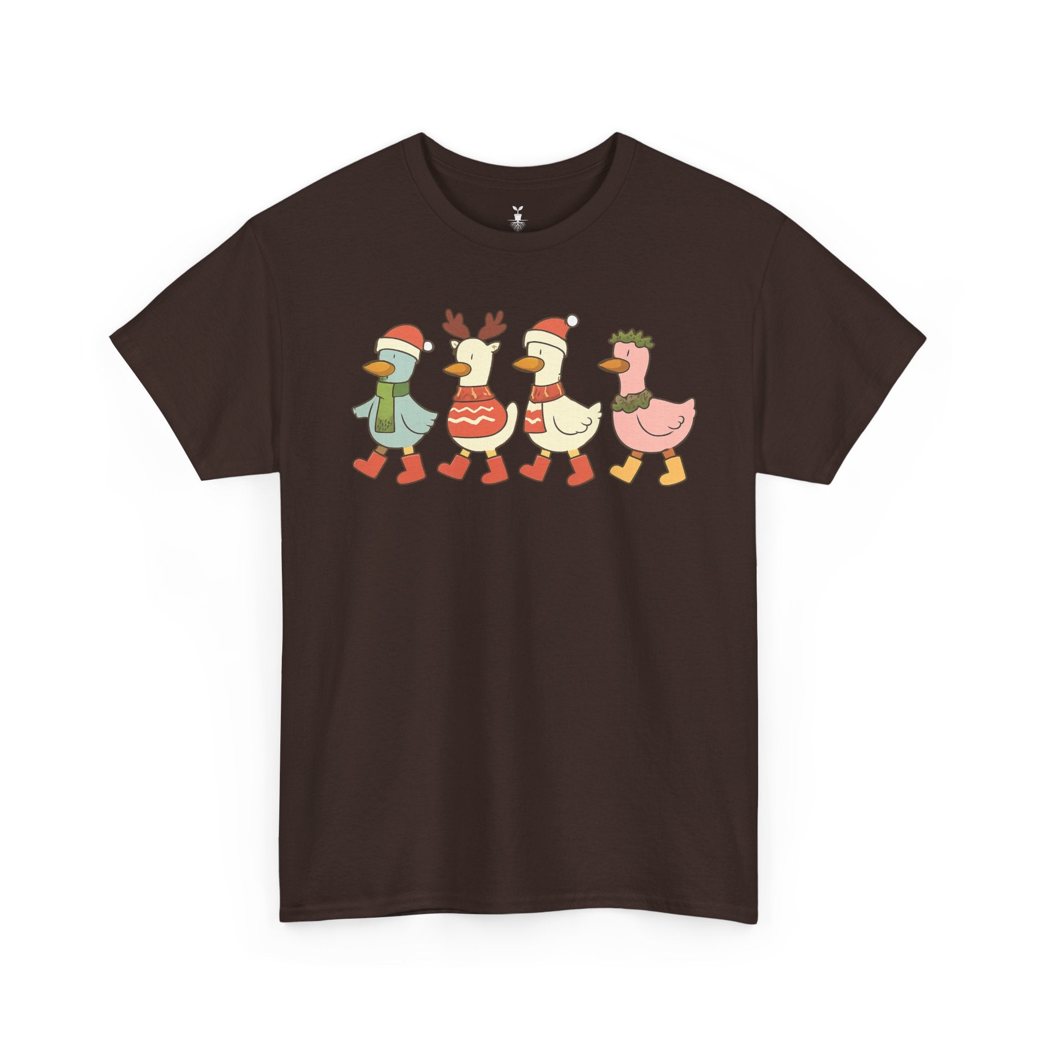 Christmas Duck T-shirt with Festive Outfit Santa Reindeer Hat