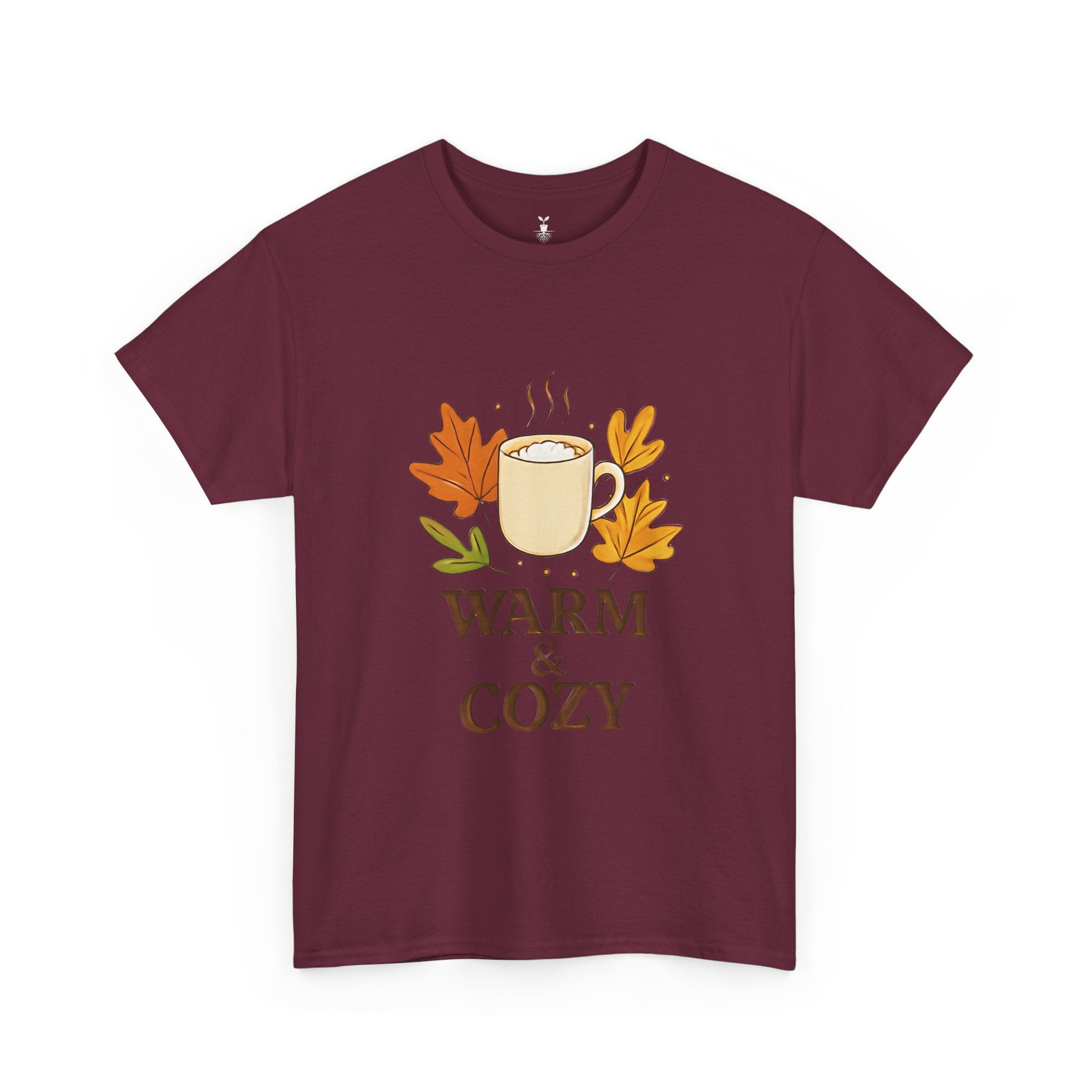 Autumn Coffee Mug with Fall Leaves Warm and Cozy T-Shirt