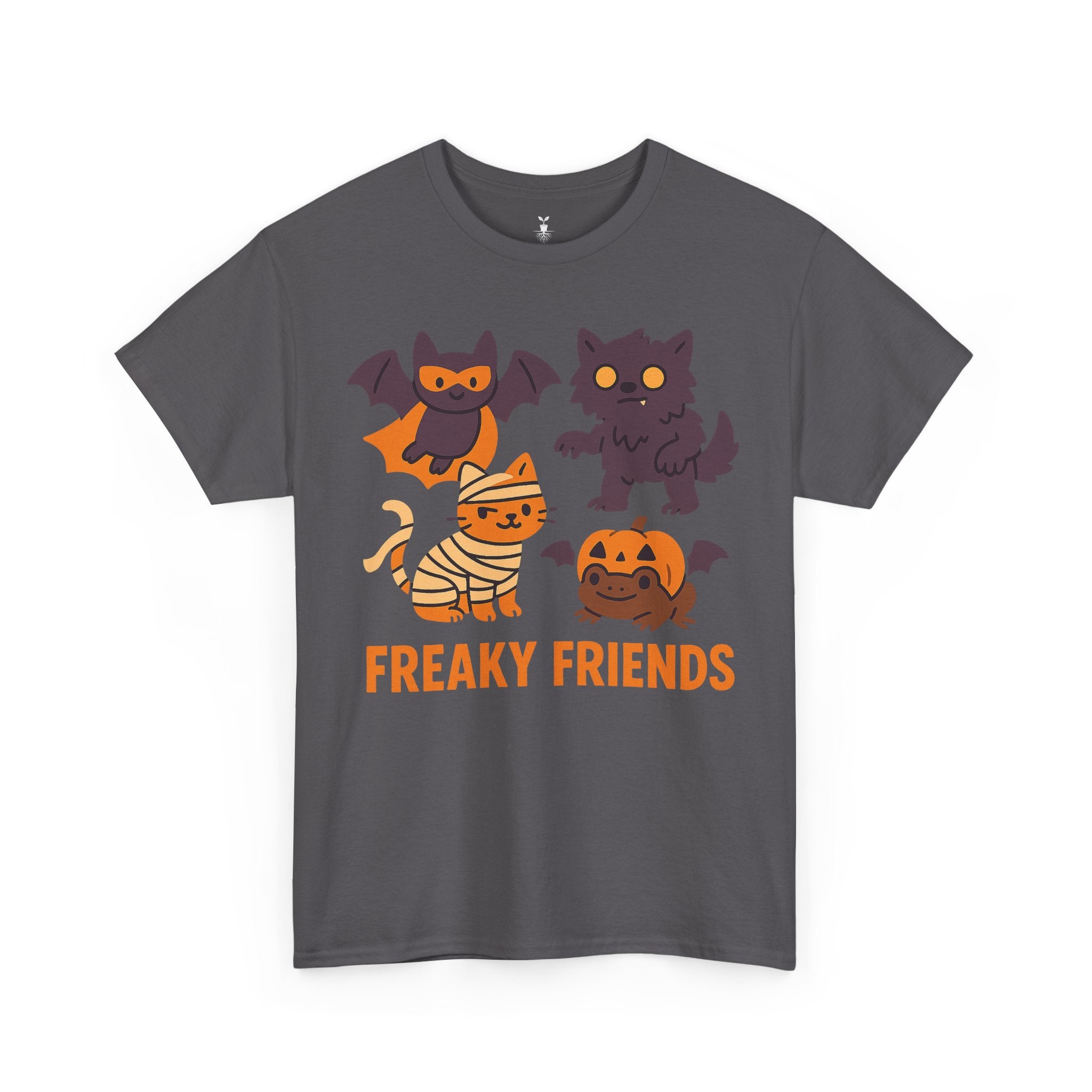 Freaky Friends Bat, Mummy Cat, Werewolf & Pumpkin T-Shirt