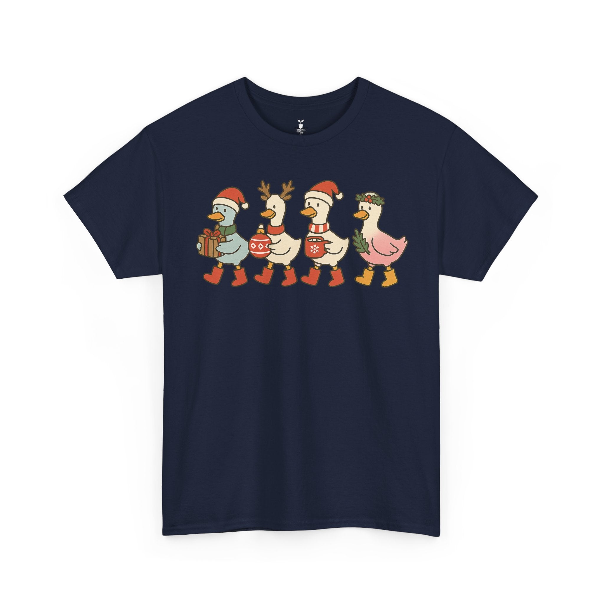 Funny Christmas Ducks with Santa Hat, Reindeer Antlers, Gifts and Festive Cheer T-Shirt