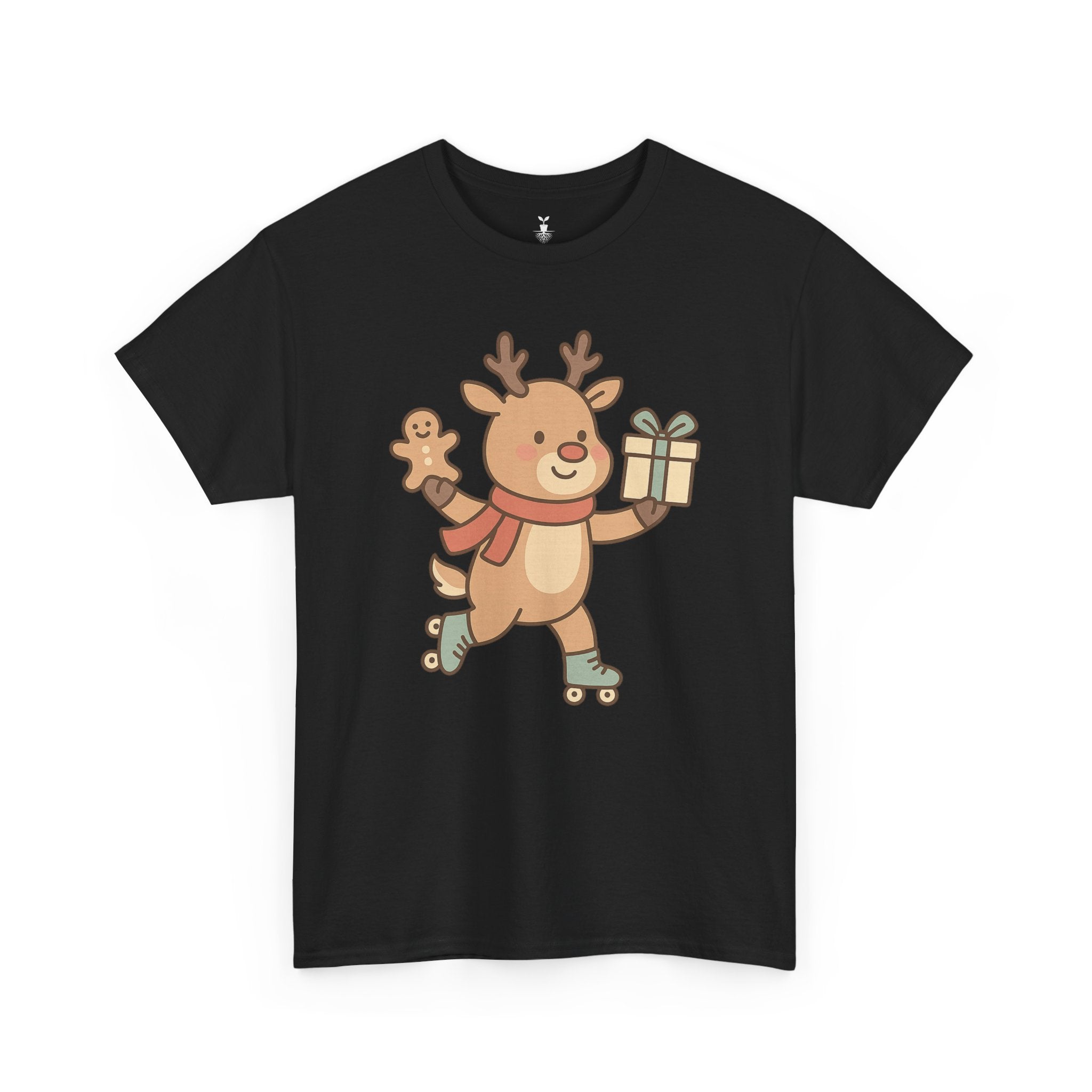 Christmas  Cute Reindeer with Gift & Gingerbread T-Shirt