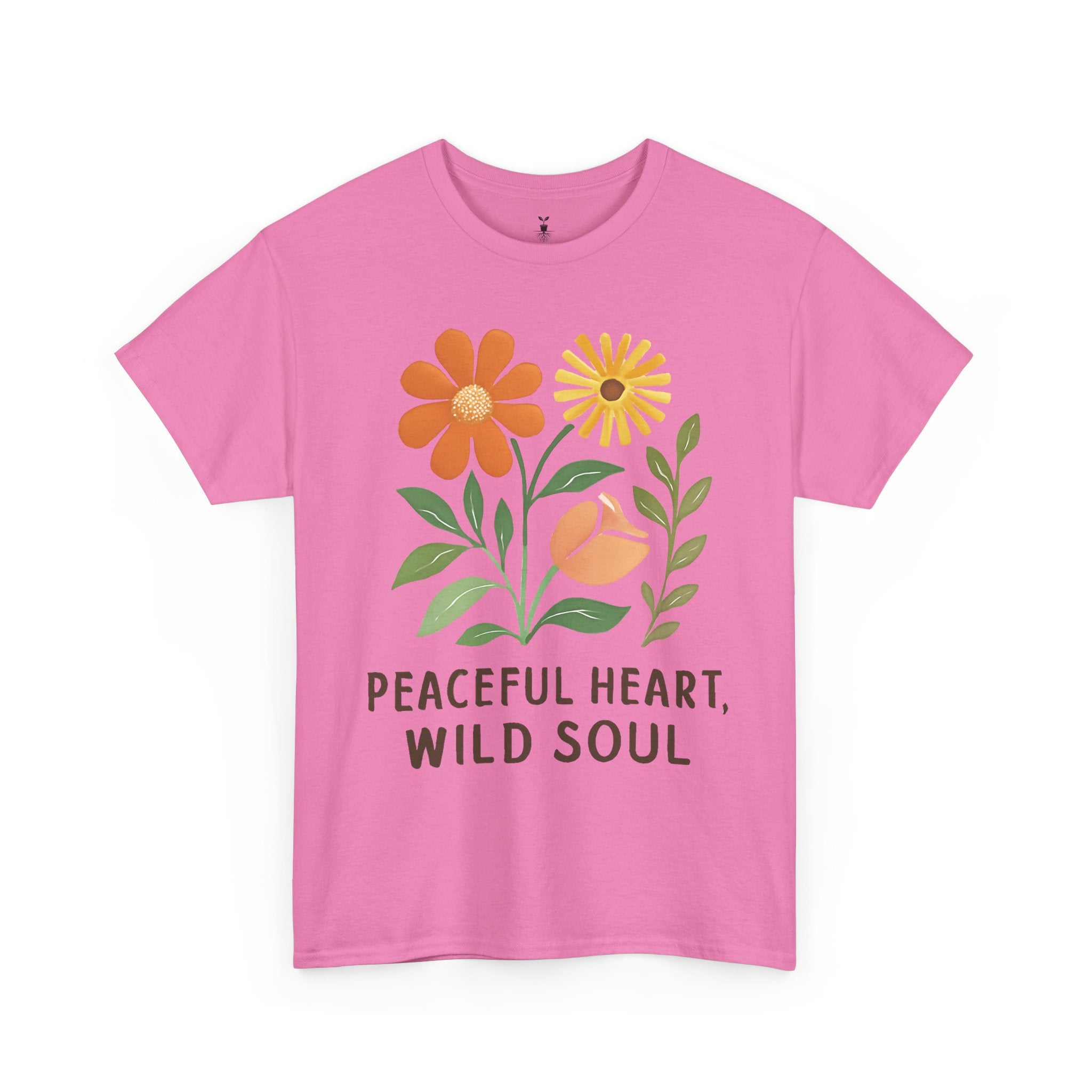 Boho Aesthetic Floral  Peaceful Heart Wild Soul T-SHirt