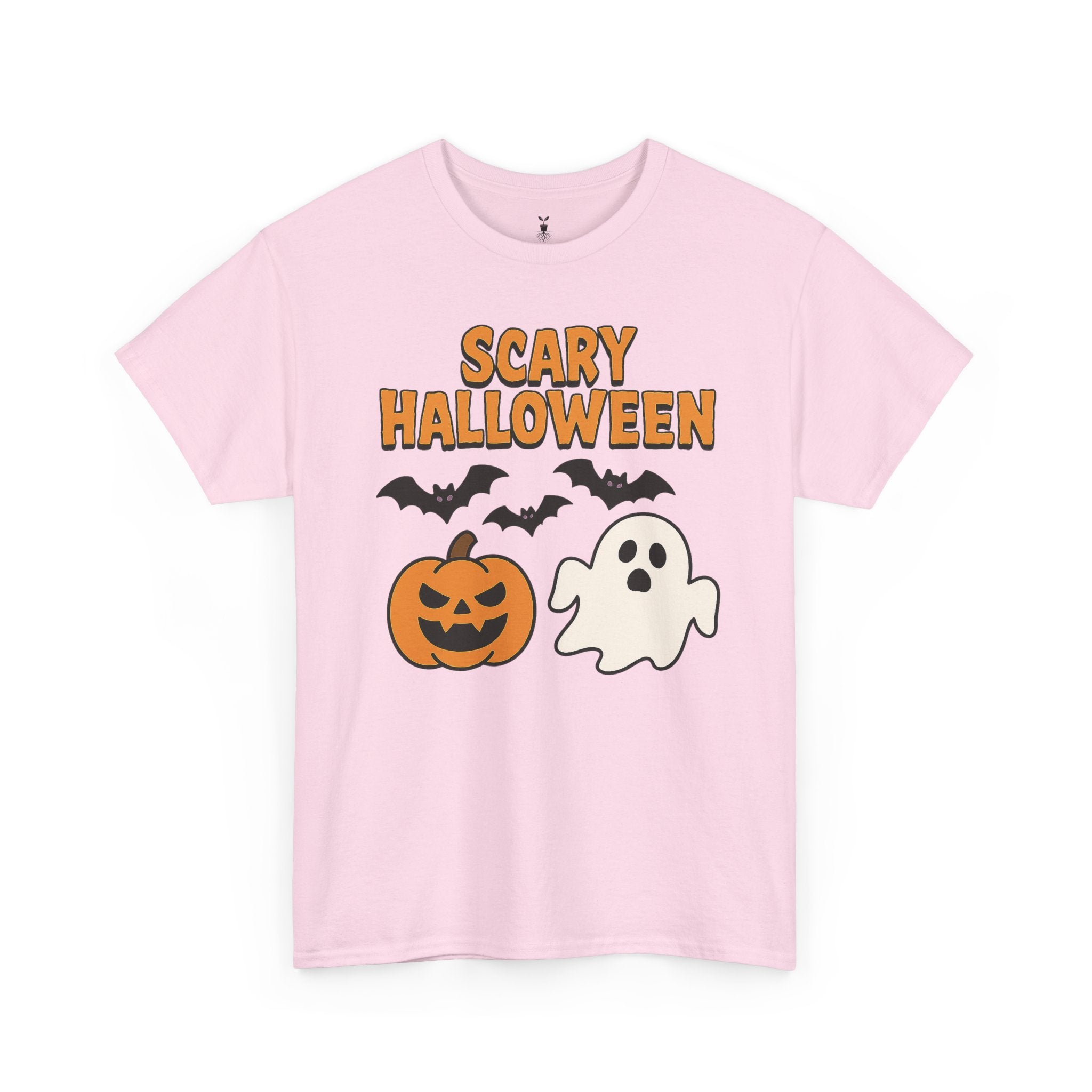 Scary Halloween with Ghost, Pumpkin, and Bats T-Shirt