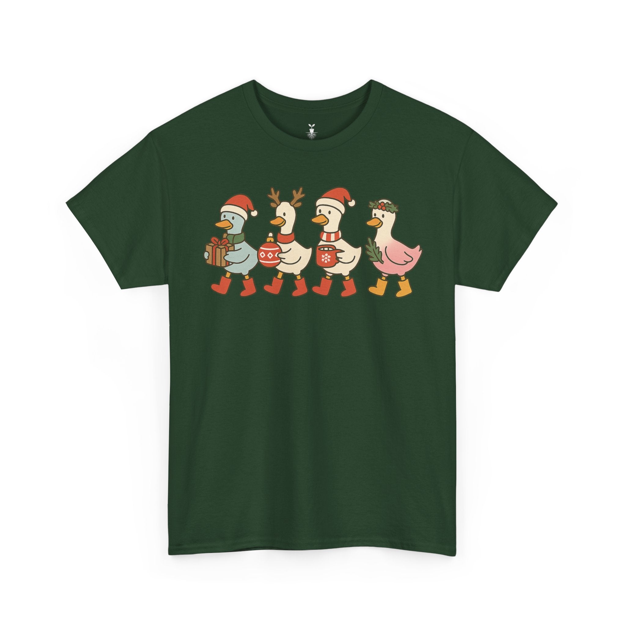 Funny Christmas Ducks with Santa Hat, Reindeer Antlers, Gifts and Festive Cheer T-Shirt