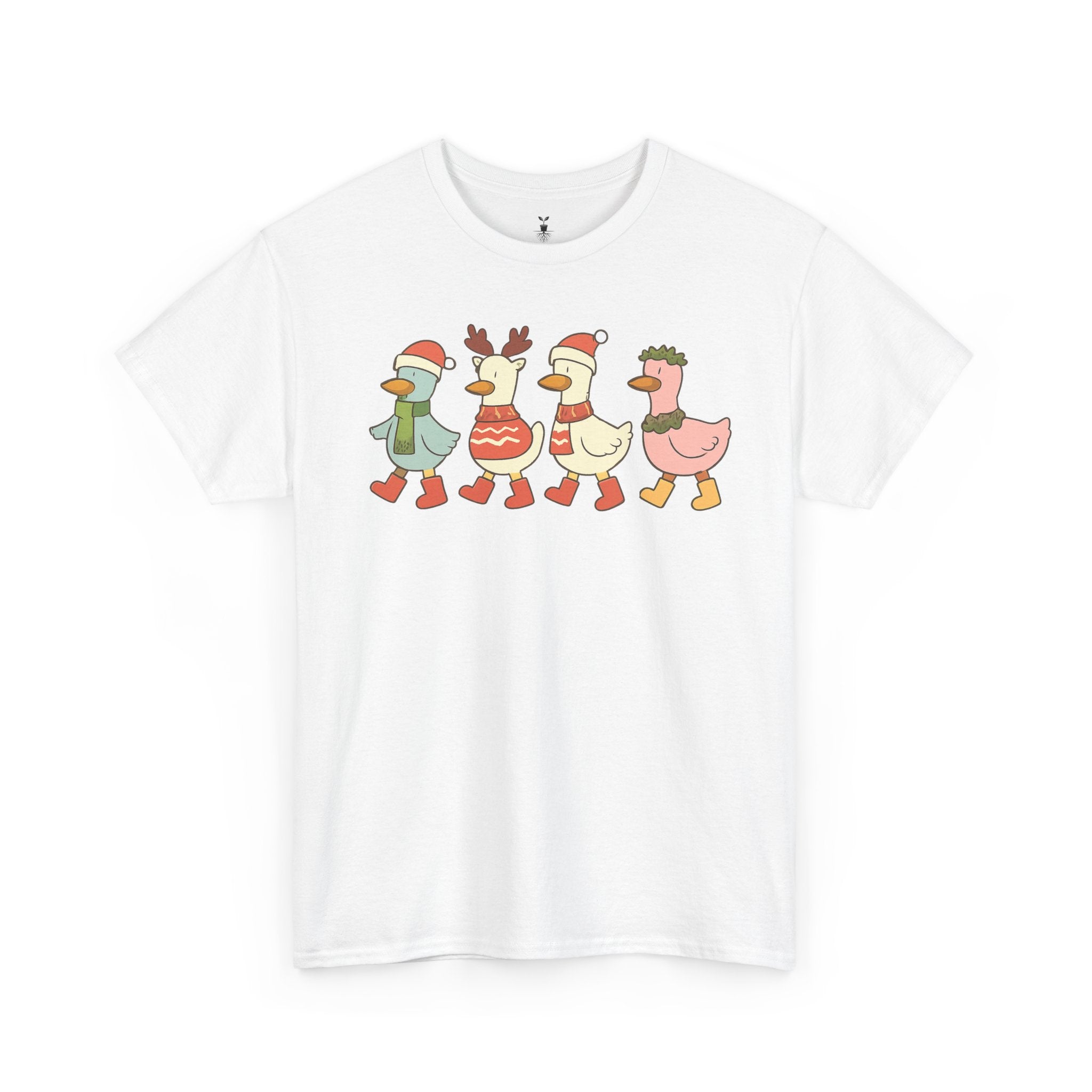 Christmas Duck T-shirt with Festive Outfit Santa Reindeer Hat