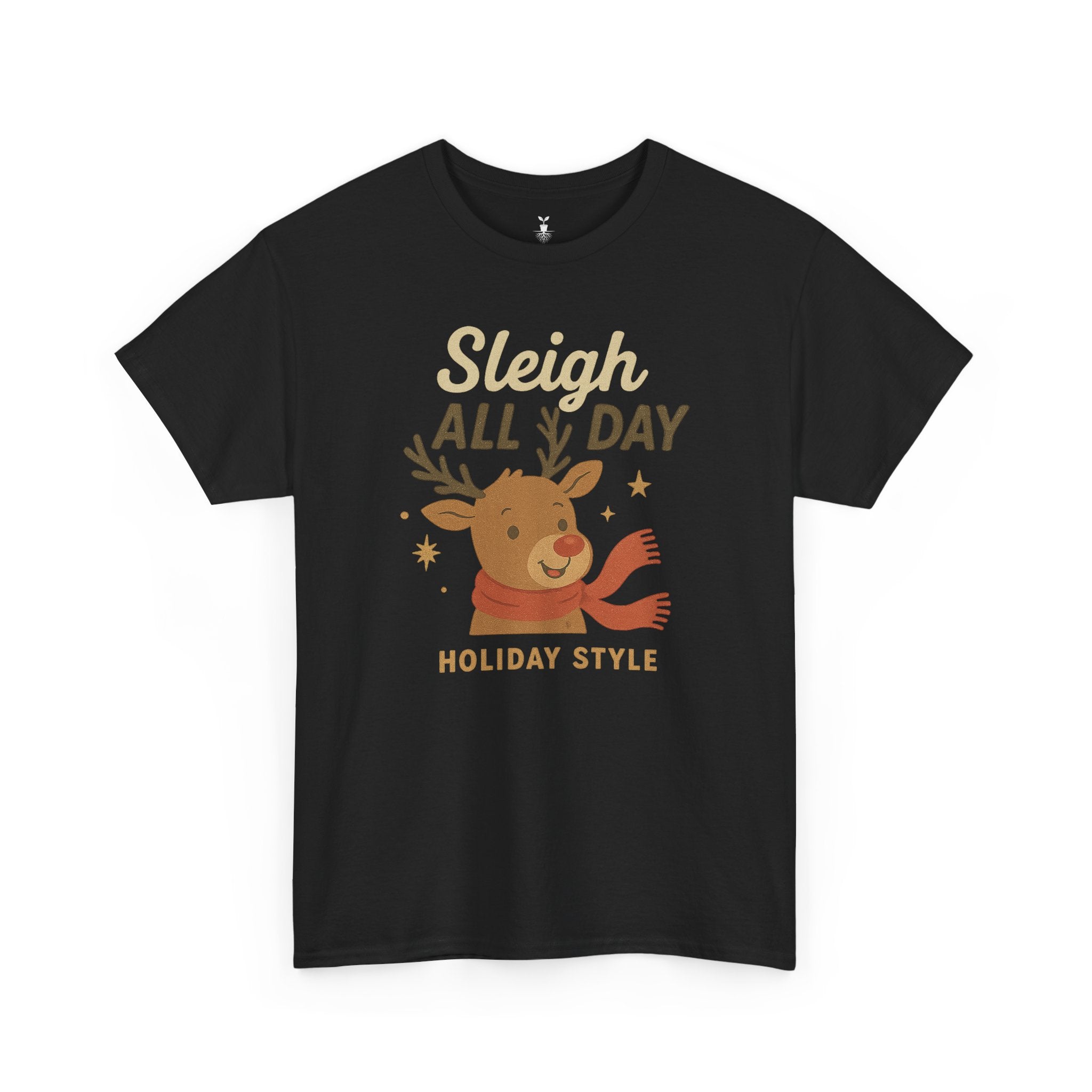 Funny Holiday Christmas T-Shirt Sleigh All Day