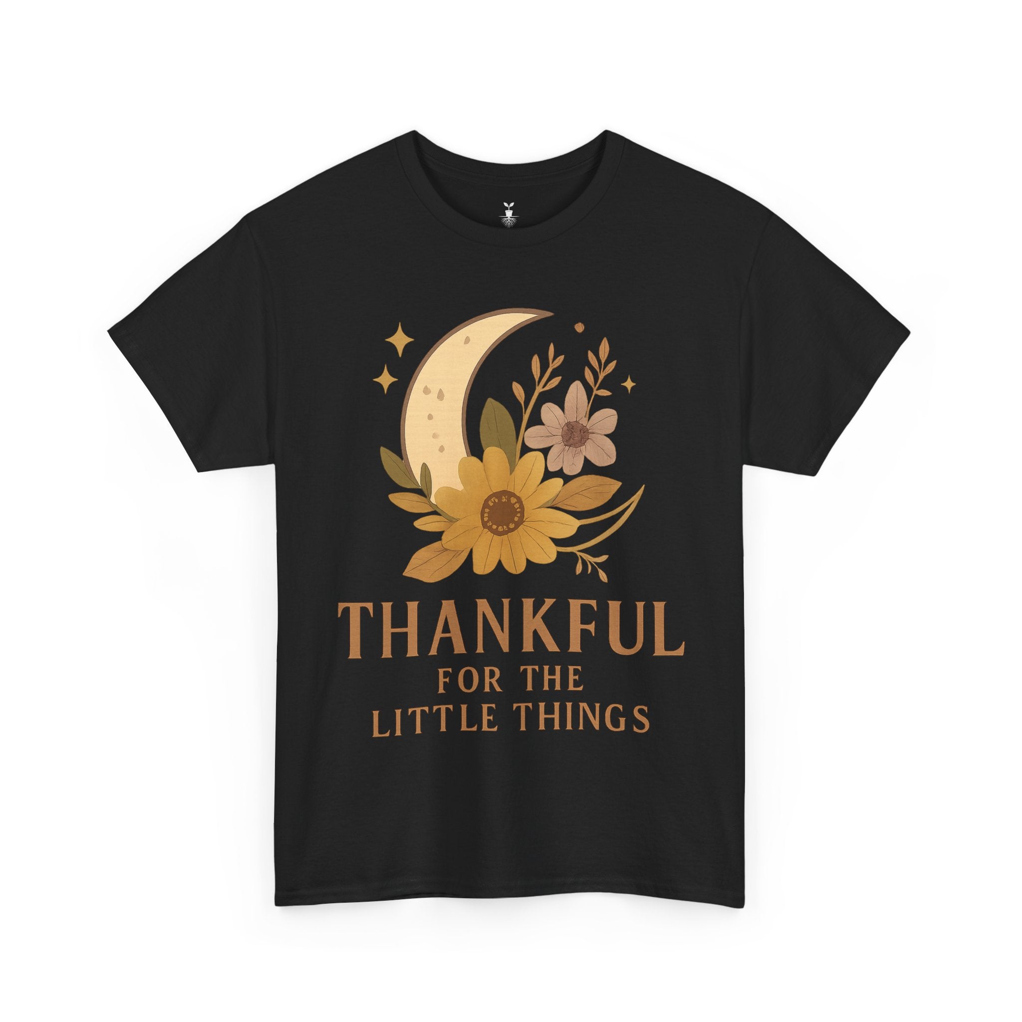 Sunflower and Moon Inspirational Thankful Quote T-Shirt