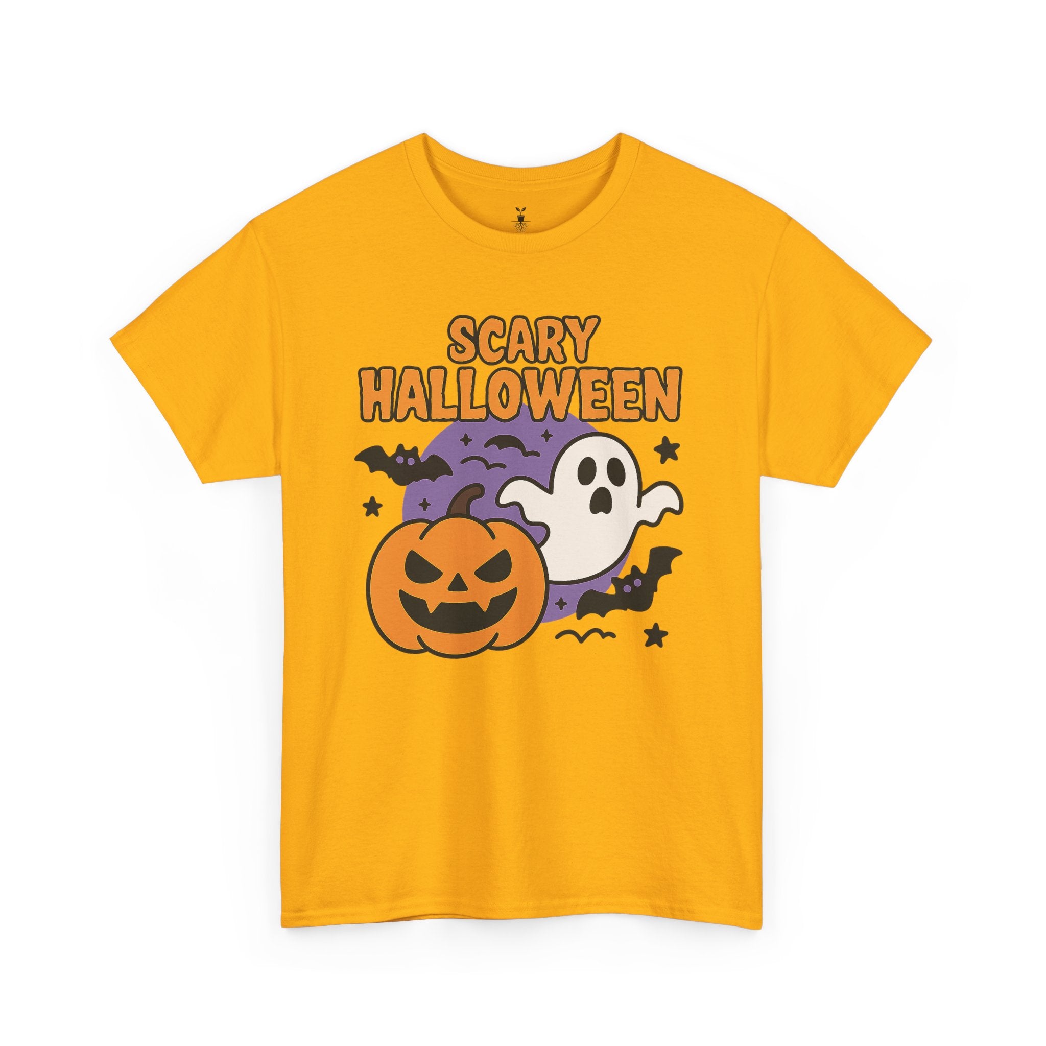 Scary Halloween with Ghost, Pumpkin, and Bats T-Shirt