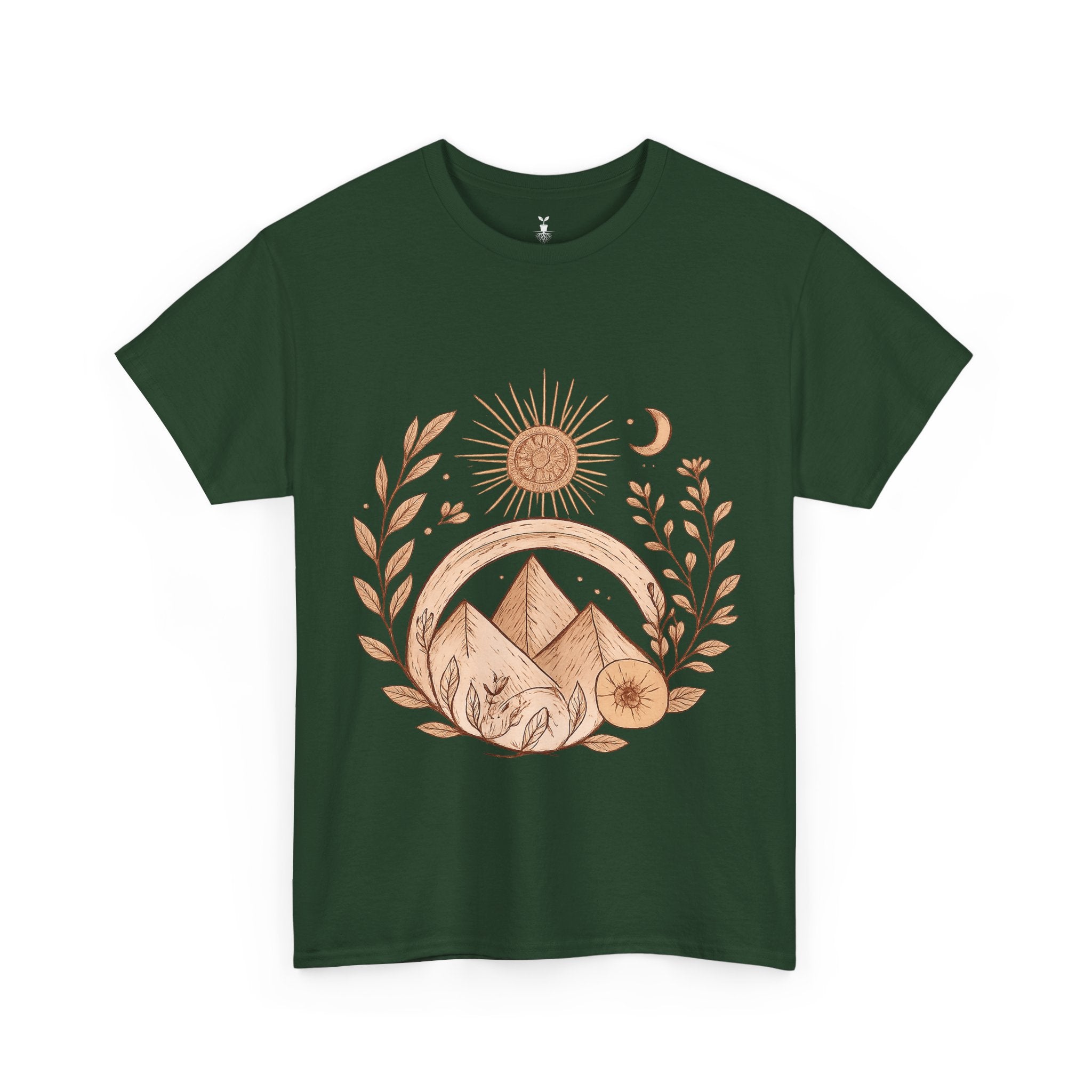 Sun, Moon, and Mountain Bohemian T-Shirt