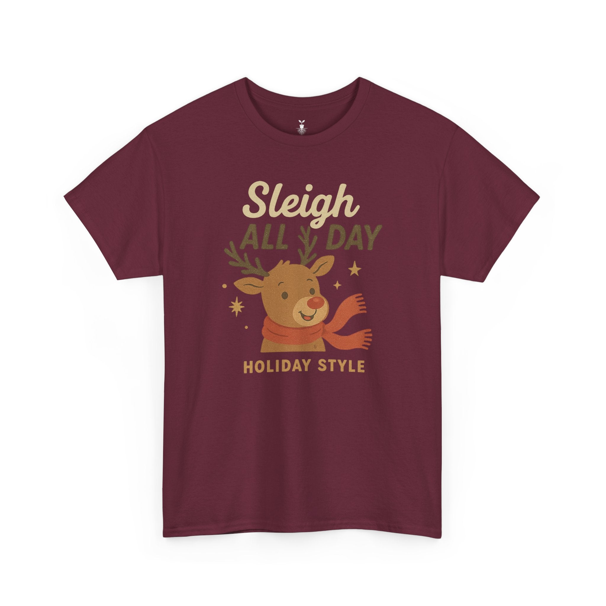 Funny Holiday Christmas T-Shirt Sleigh All Day