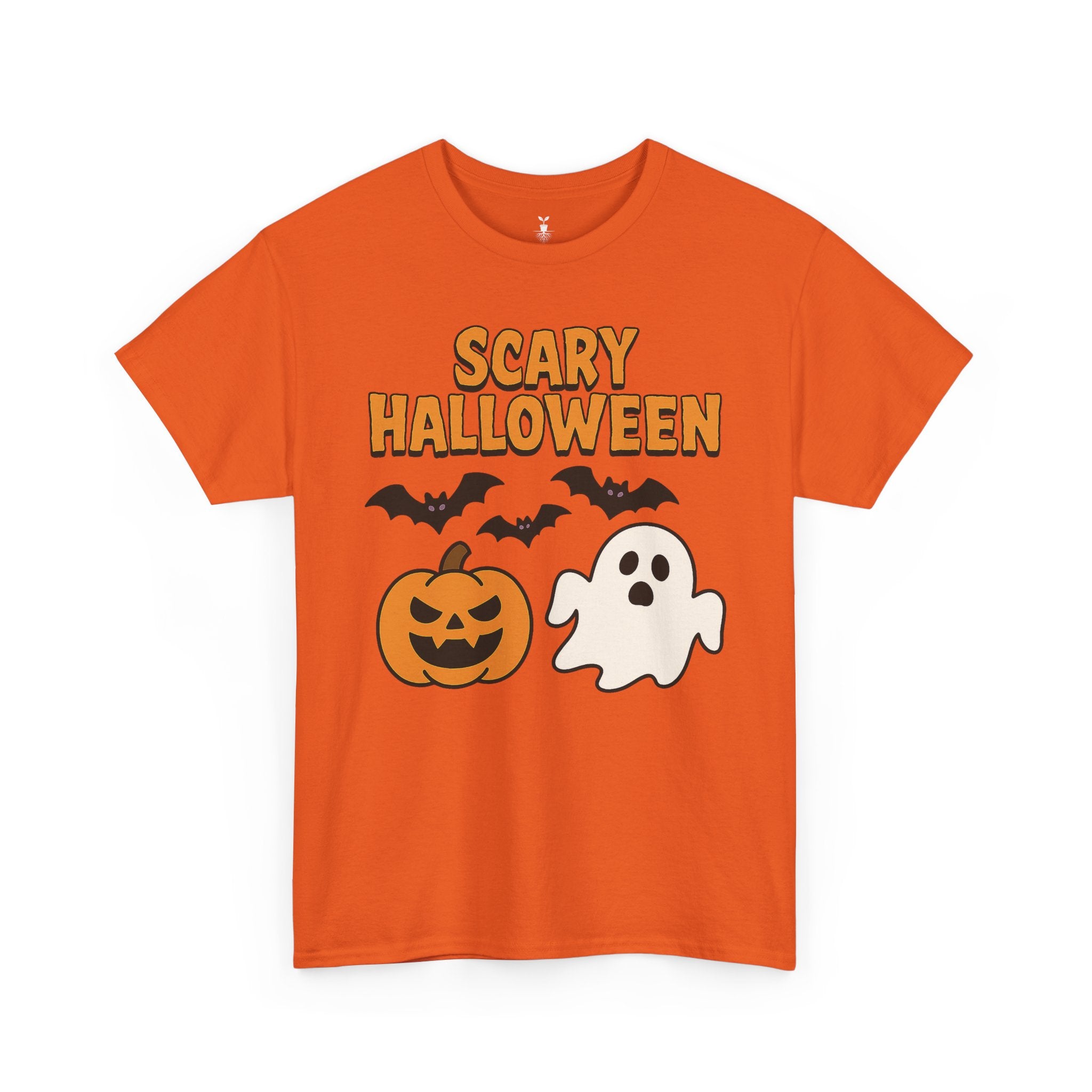 Scary Halloween with Ghost, Pumpkin, and Bats T-Shirt