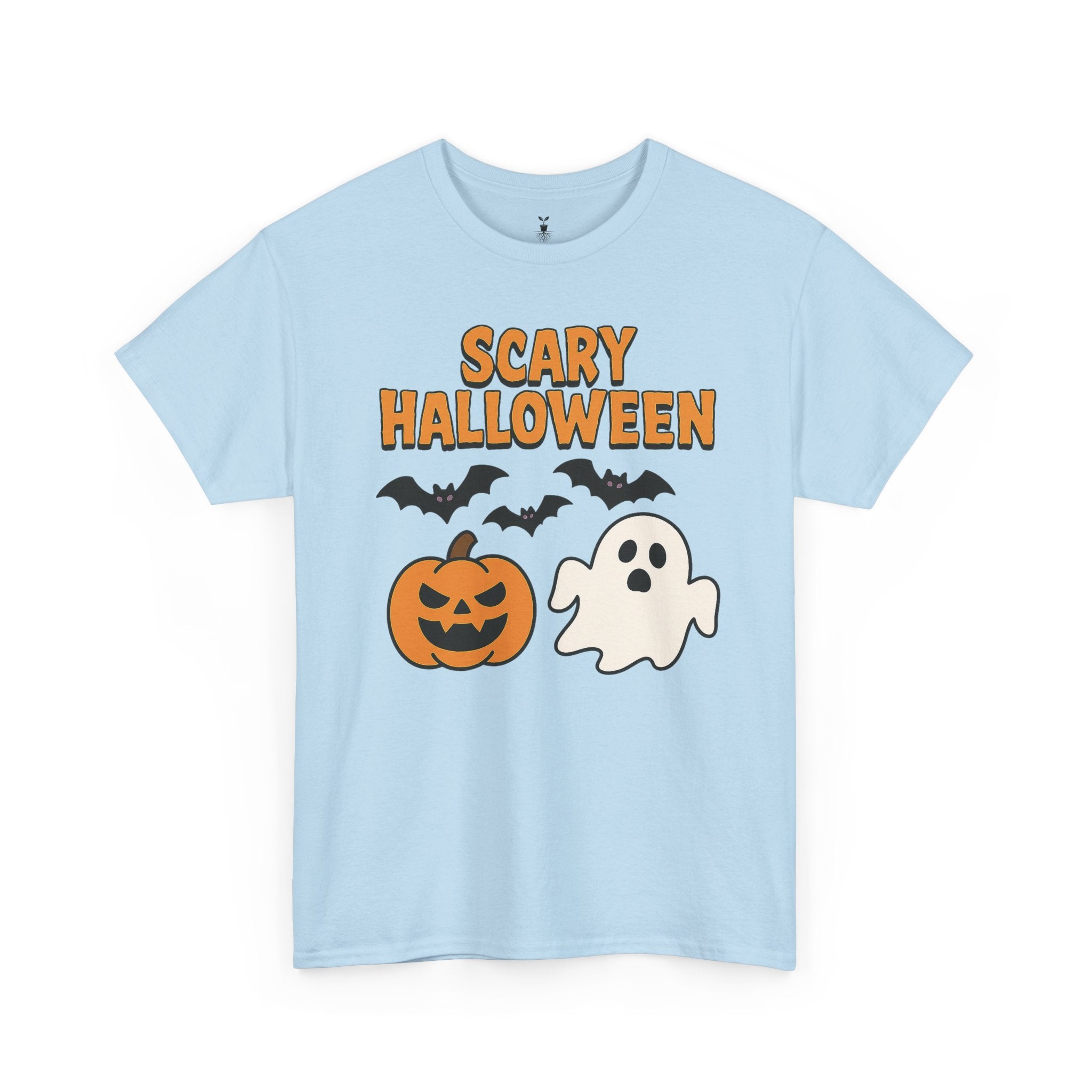 Scary Halloween with Ghost, Pumpkin, and Bats T-Shirt
