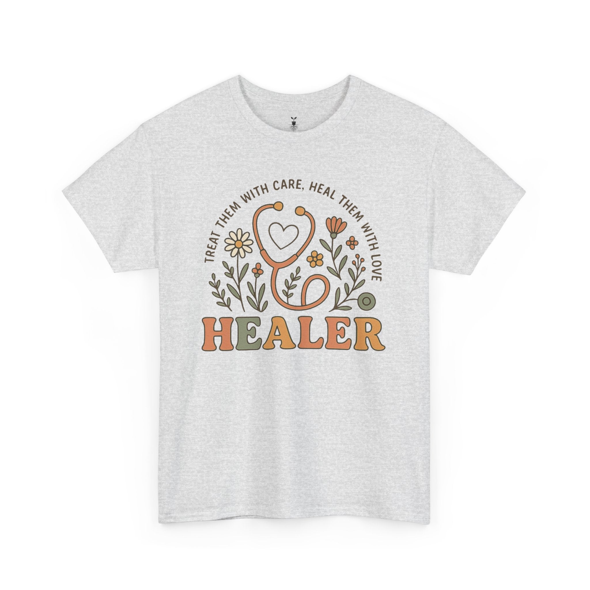 Retro Floral Stethoscope Healer T-Shirt