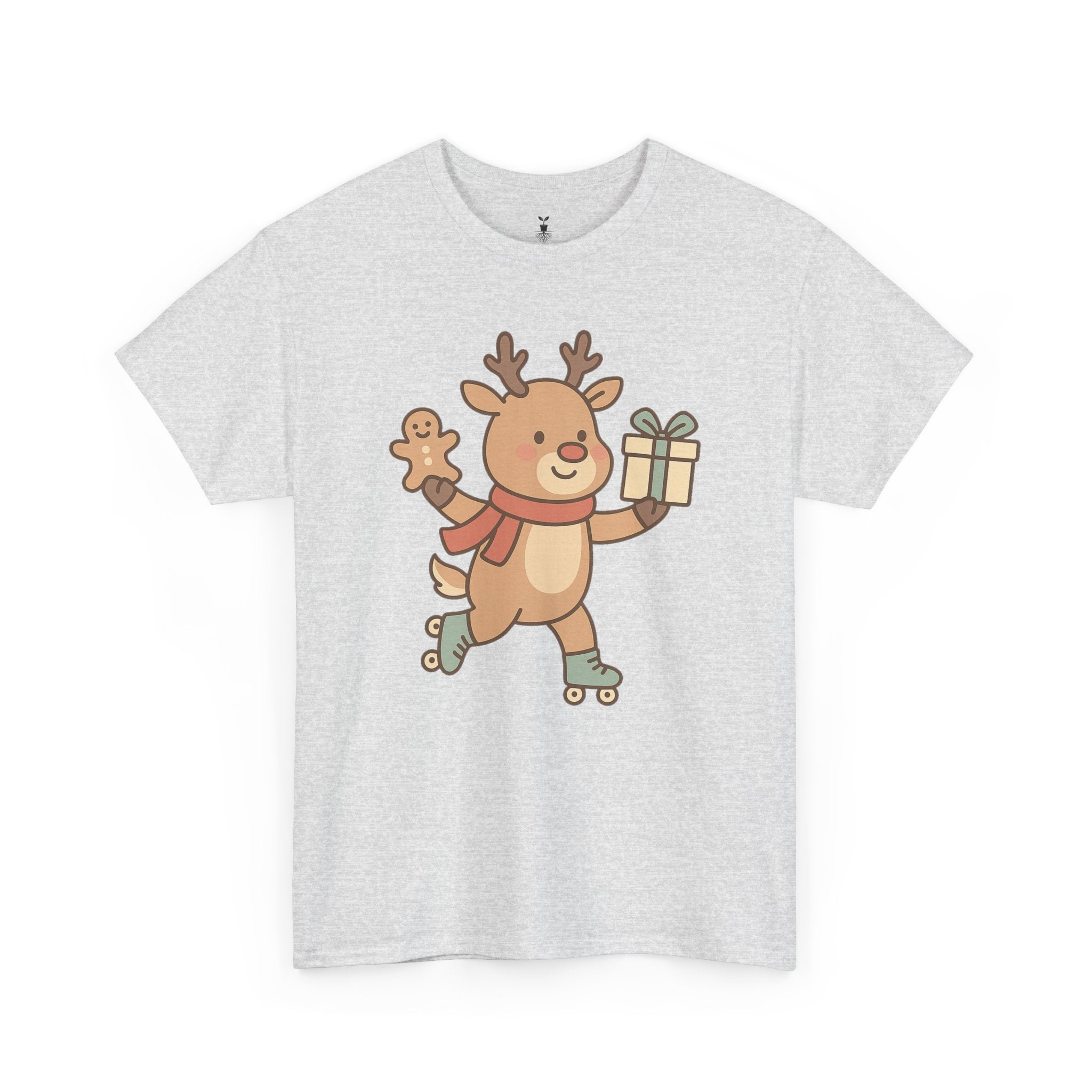 Christmas  Cute Reindeer with Gift & Gingerbread T-Shirt
