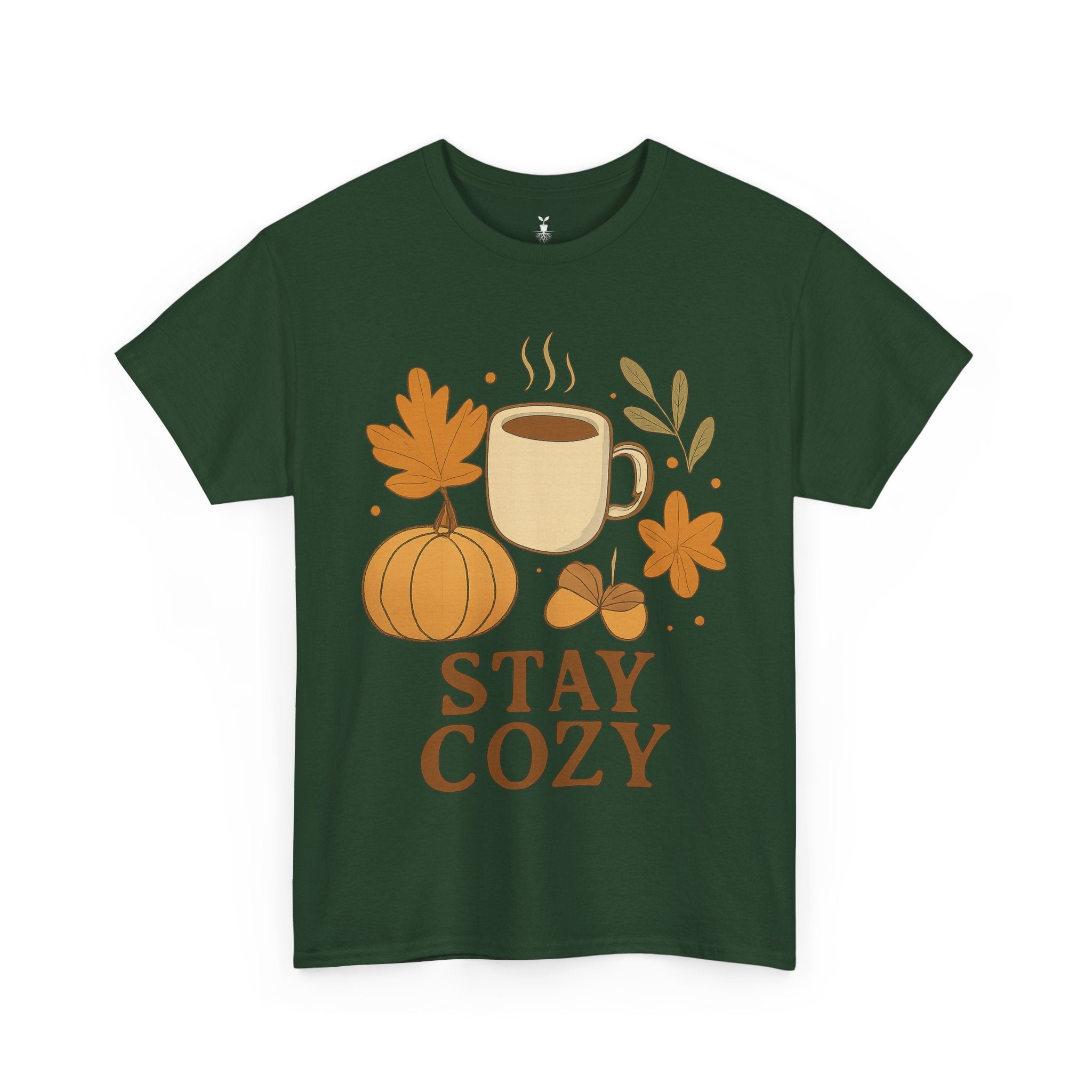 Coffee Mug Pumpkin Leaves and Acorns Autumn Stay Cozy T-Shirt