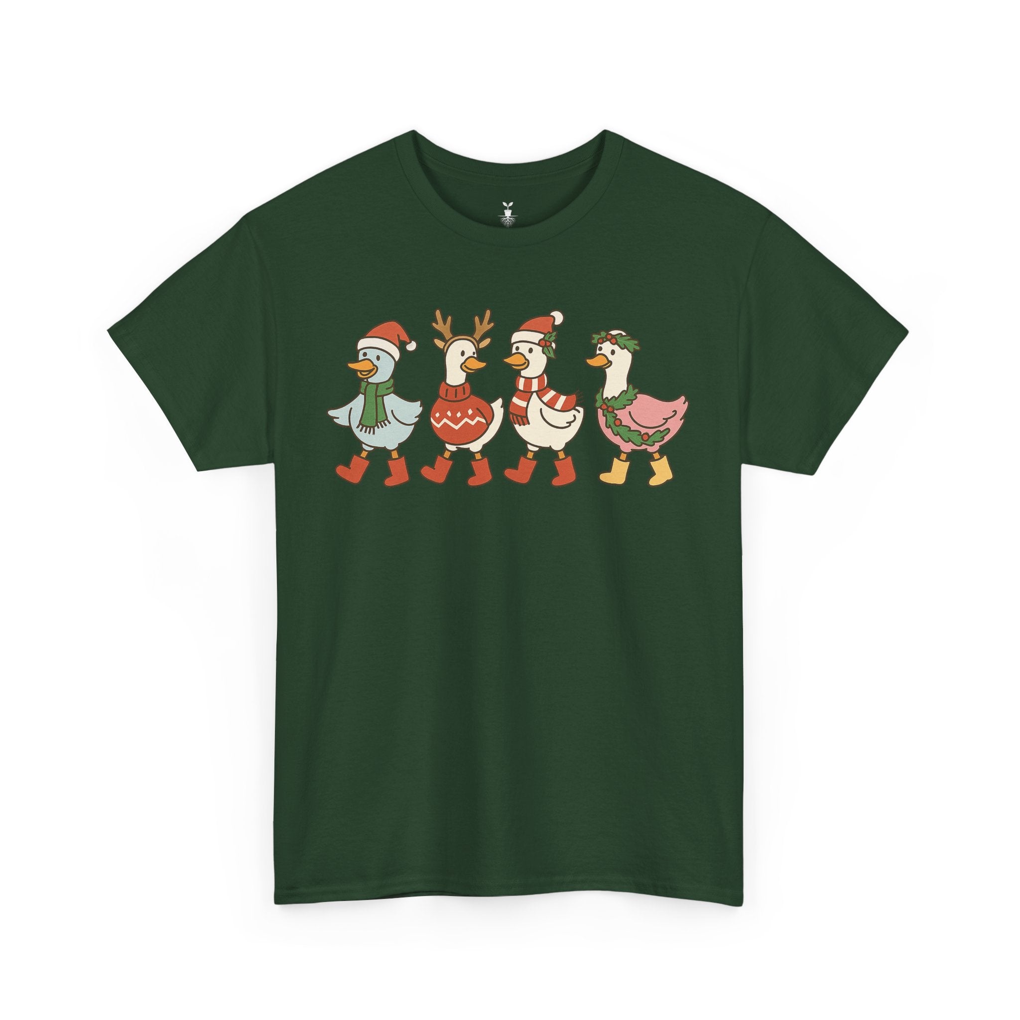 Aesthetic Christmas Ducks Santa Hat, Sweater, and Reindeer Style T-Shirt
