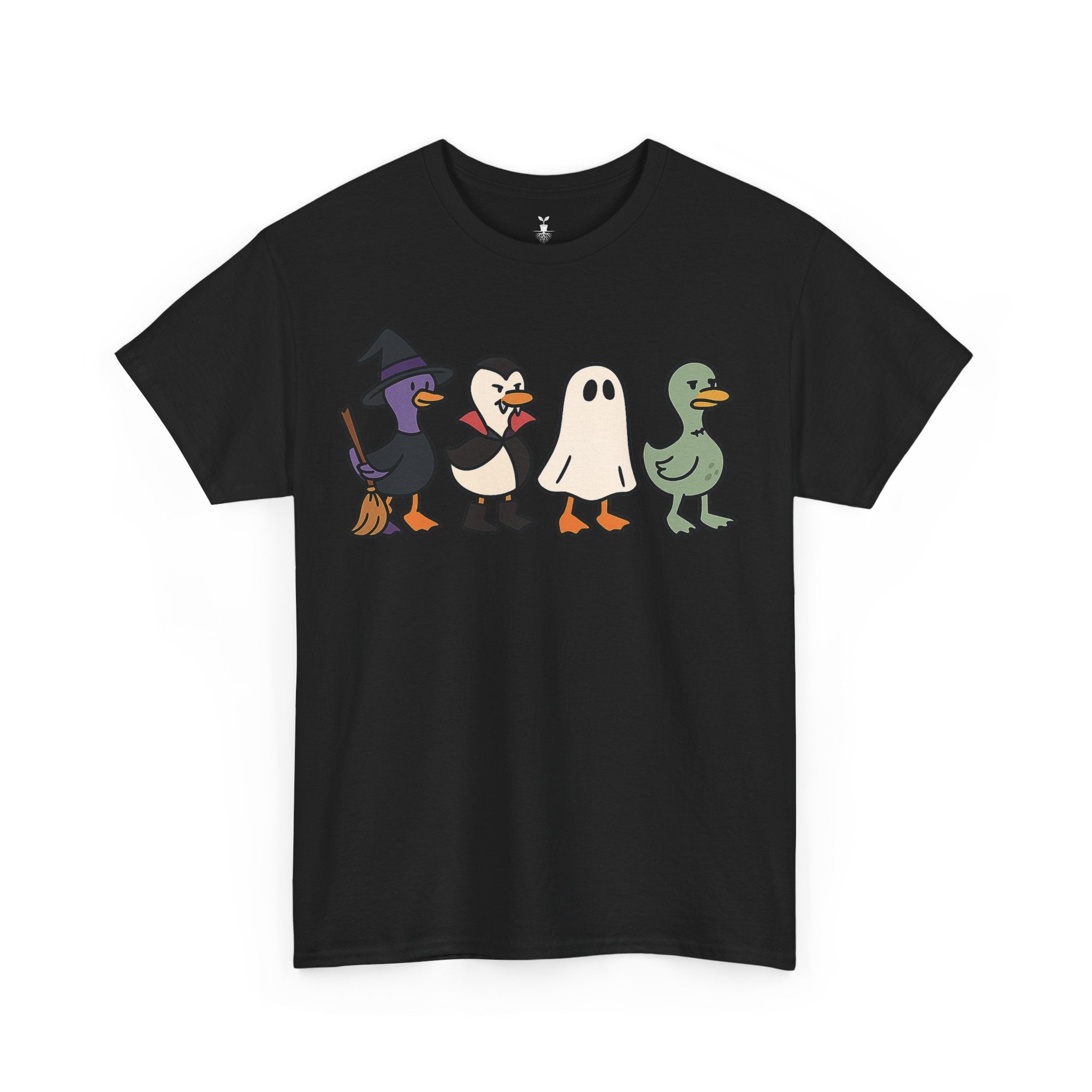 Ducks as Witch Vampire Ghost and Frankenstein Zombie Halloween T-Shirt