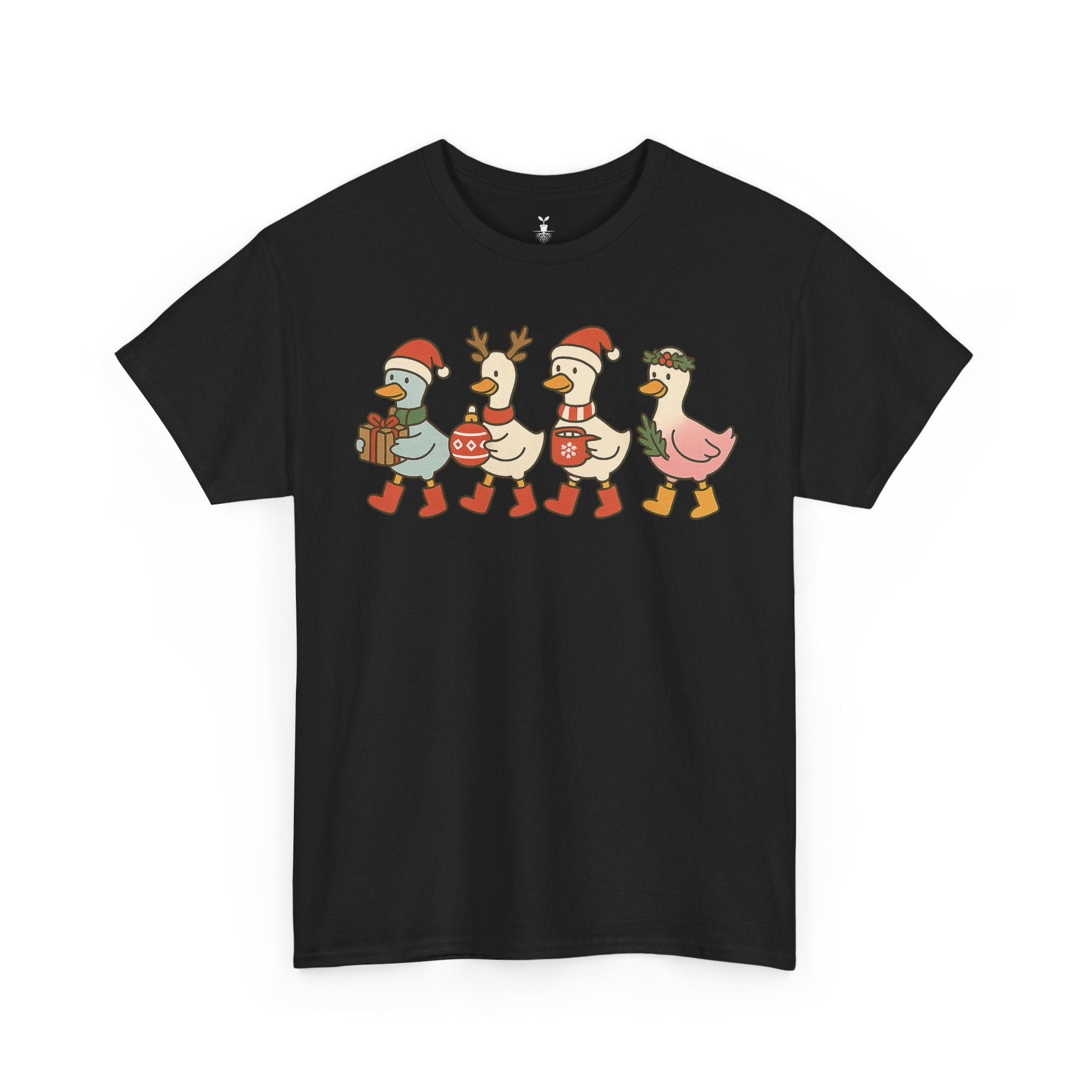 Funny Christmas Ducks with Santa Hat, Reindeer Antlers, Gifts and Festive Cheer T-Shirt