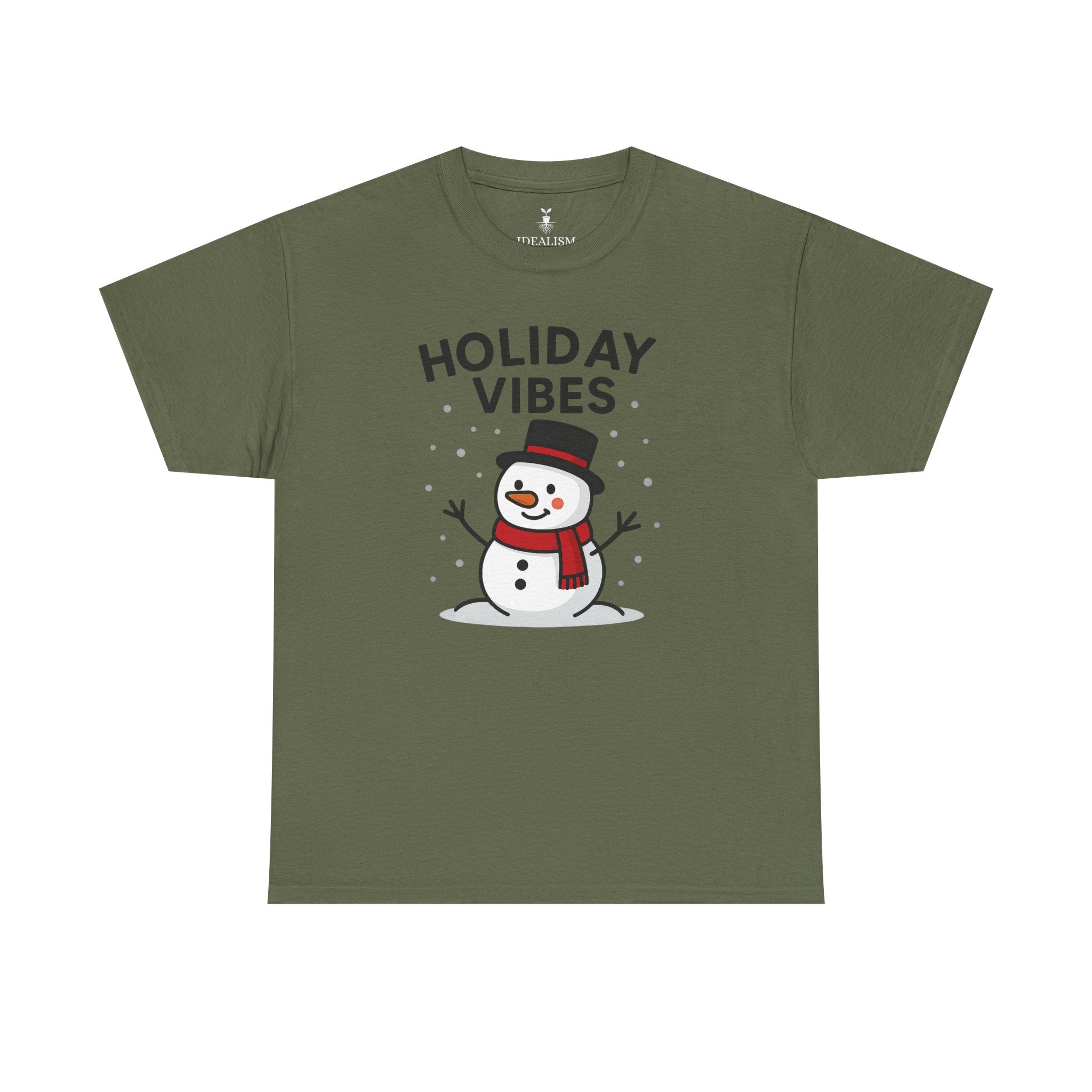 Holiday Vibes Snowman Christmas T-Shirt