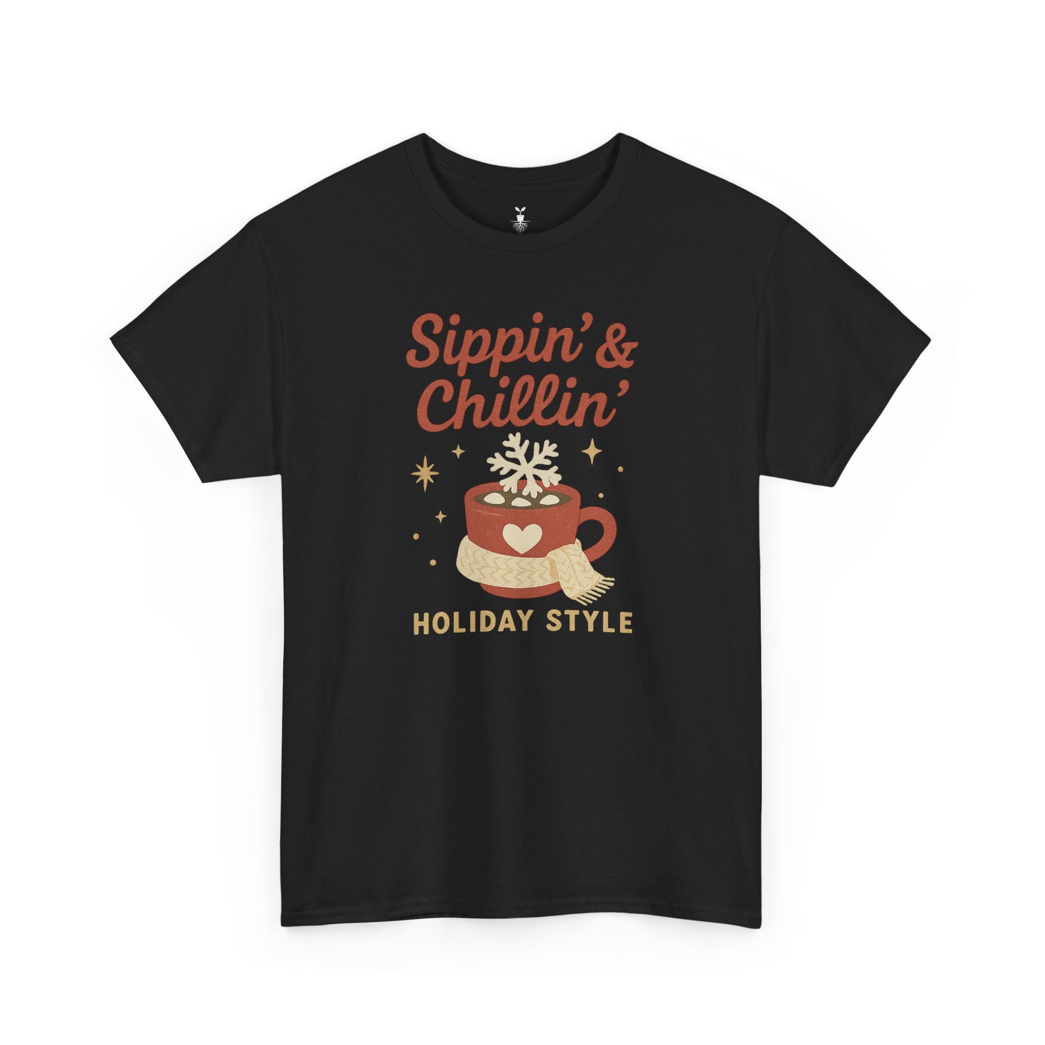 Sippin and Chillin Mug with Snowflake Marshmallows Christmas T-Shirt