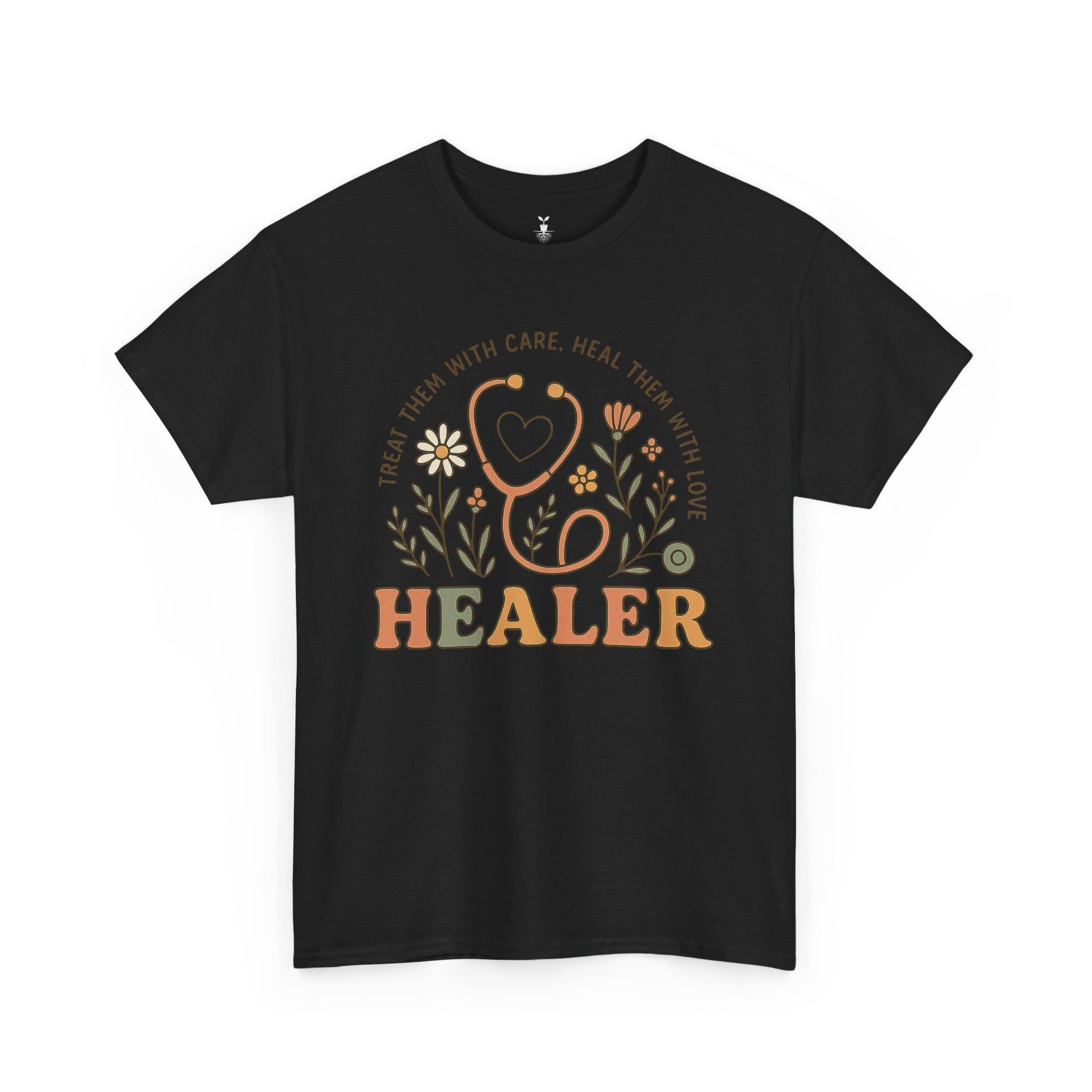 Retro Floral Stethoscope Healer T-Shirt