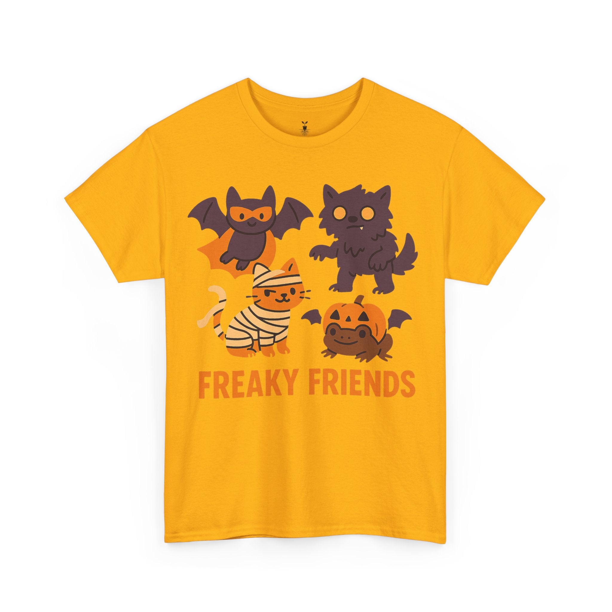 Freaky Friends Bat, Mummy Cat, Werewolf & Pumpkin T-Shirt
