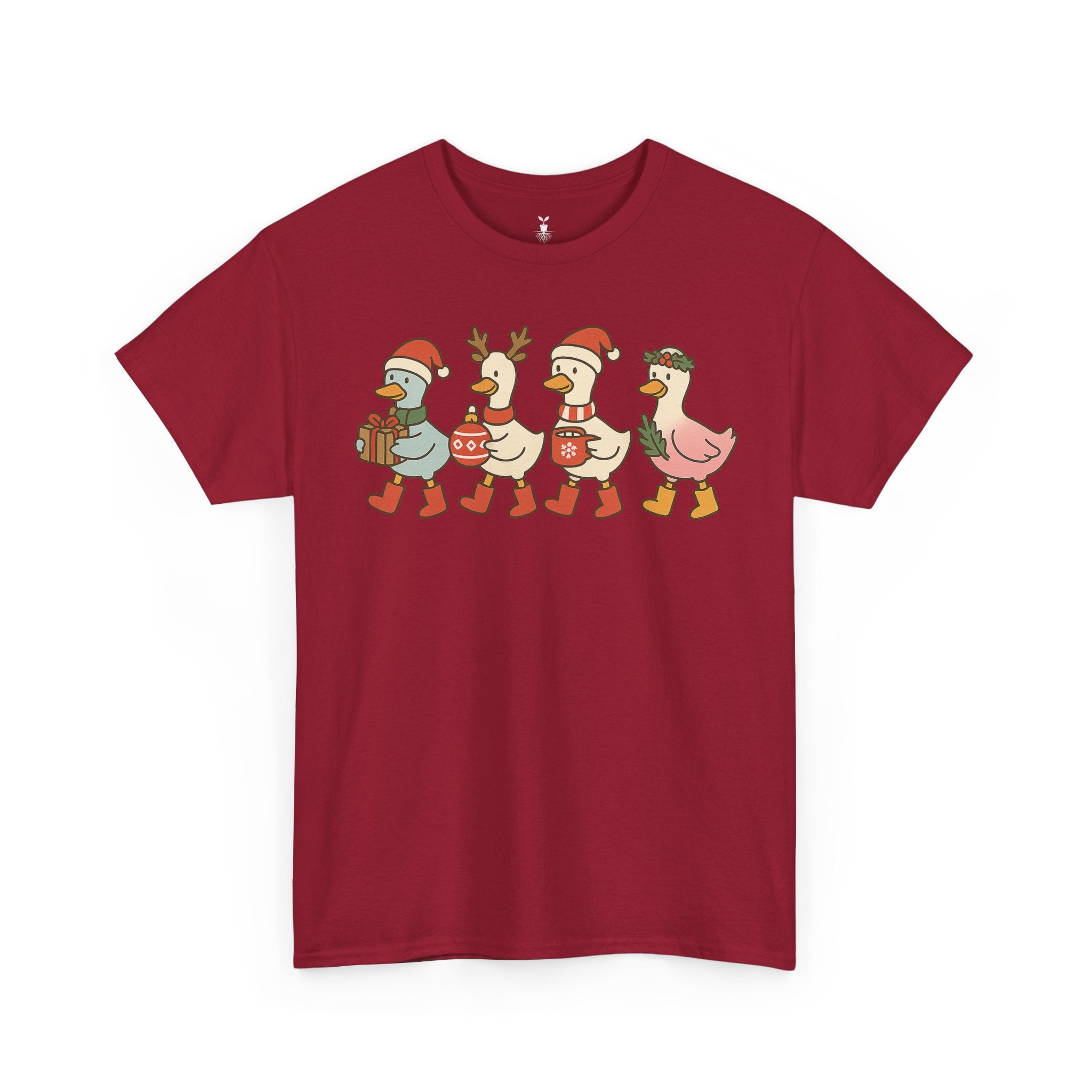 Funny Christmas Ducks with Santa Hat, Reindeer Antlers, Gifts and Festive Cheer T-Shirt