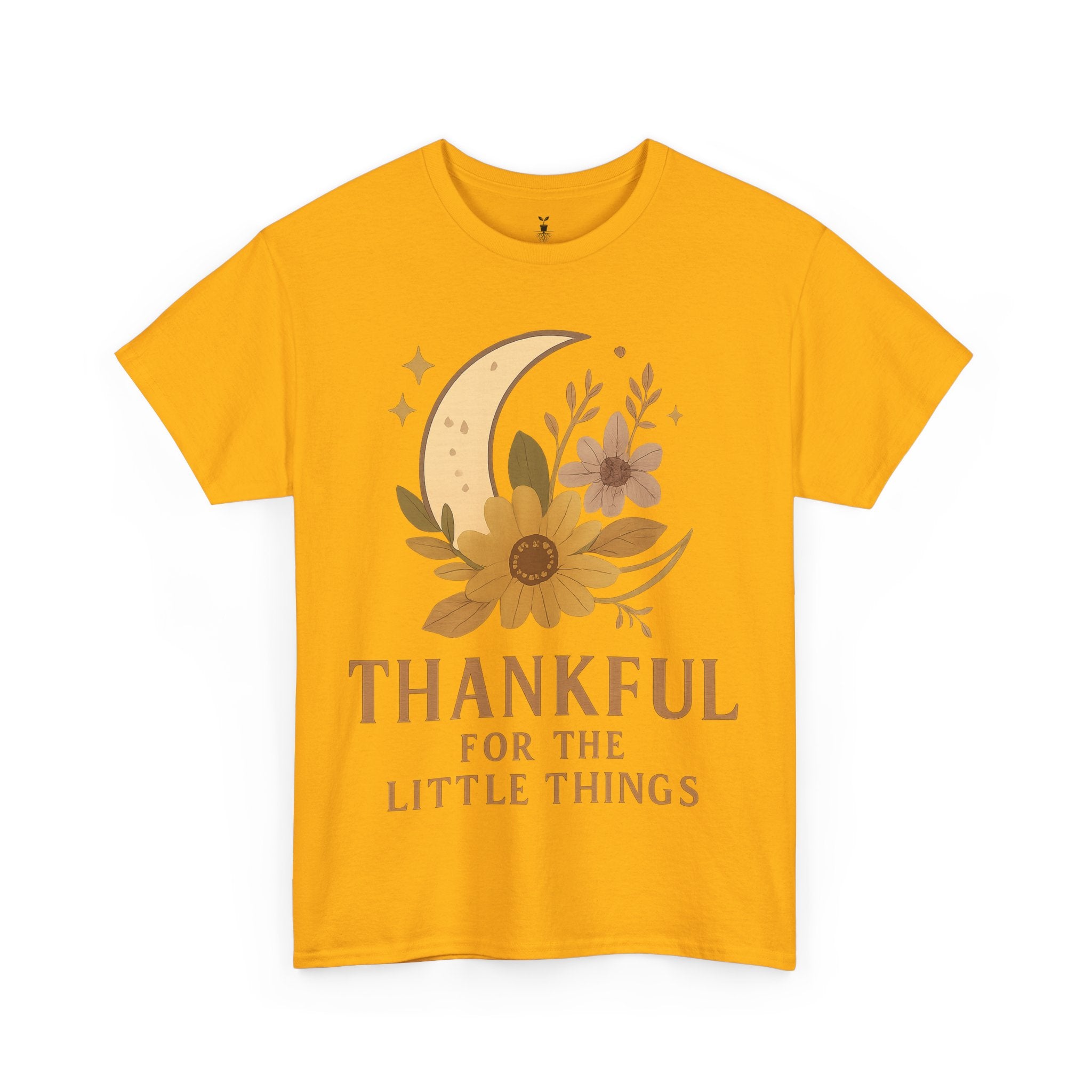 Sunflower and Moon Inspirational Thankful Quote T-Shirt