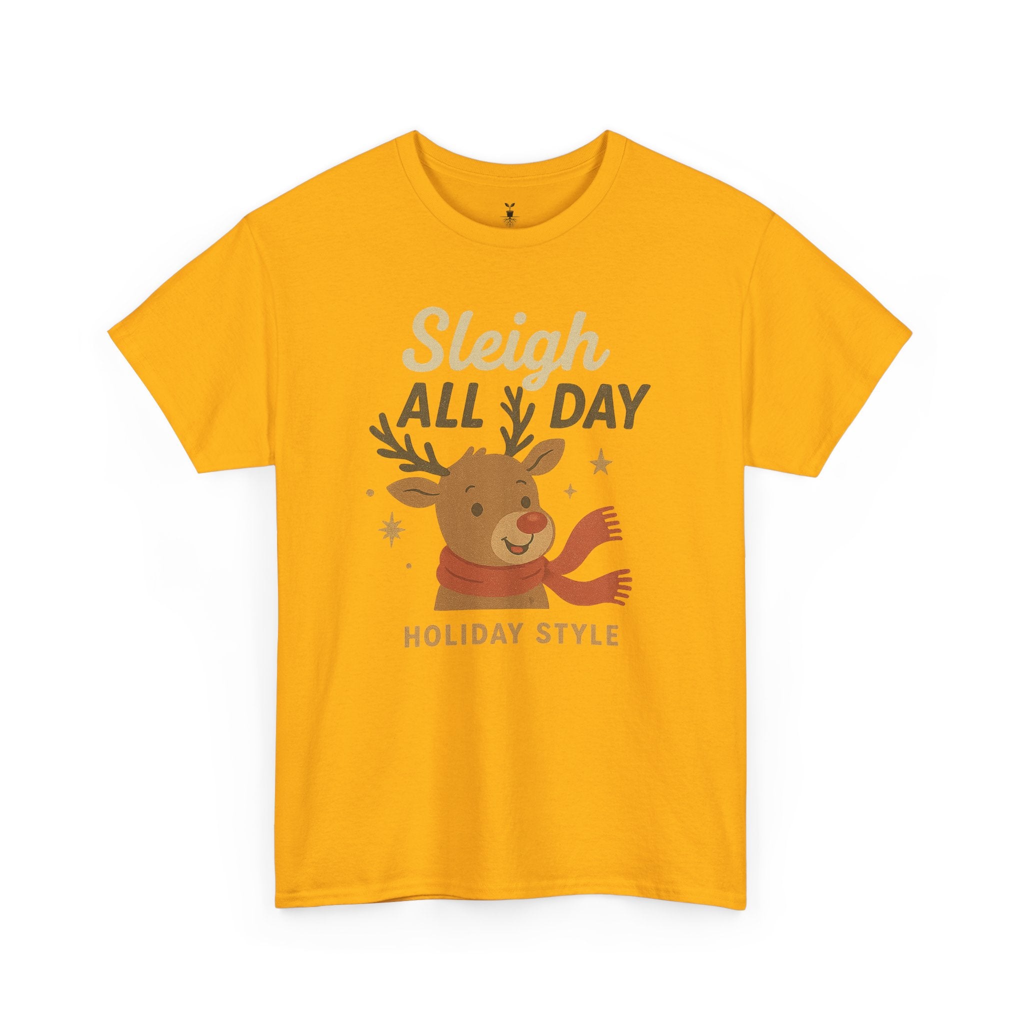 Funny Holiday Christmas T-Shirt Sleigh All Day