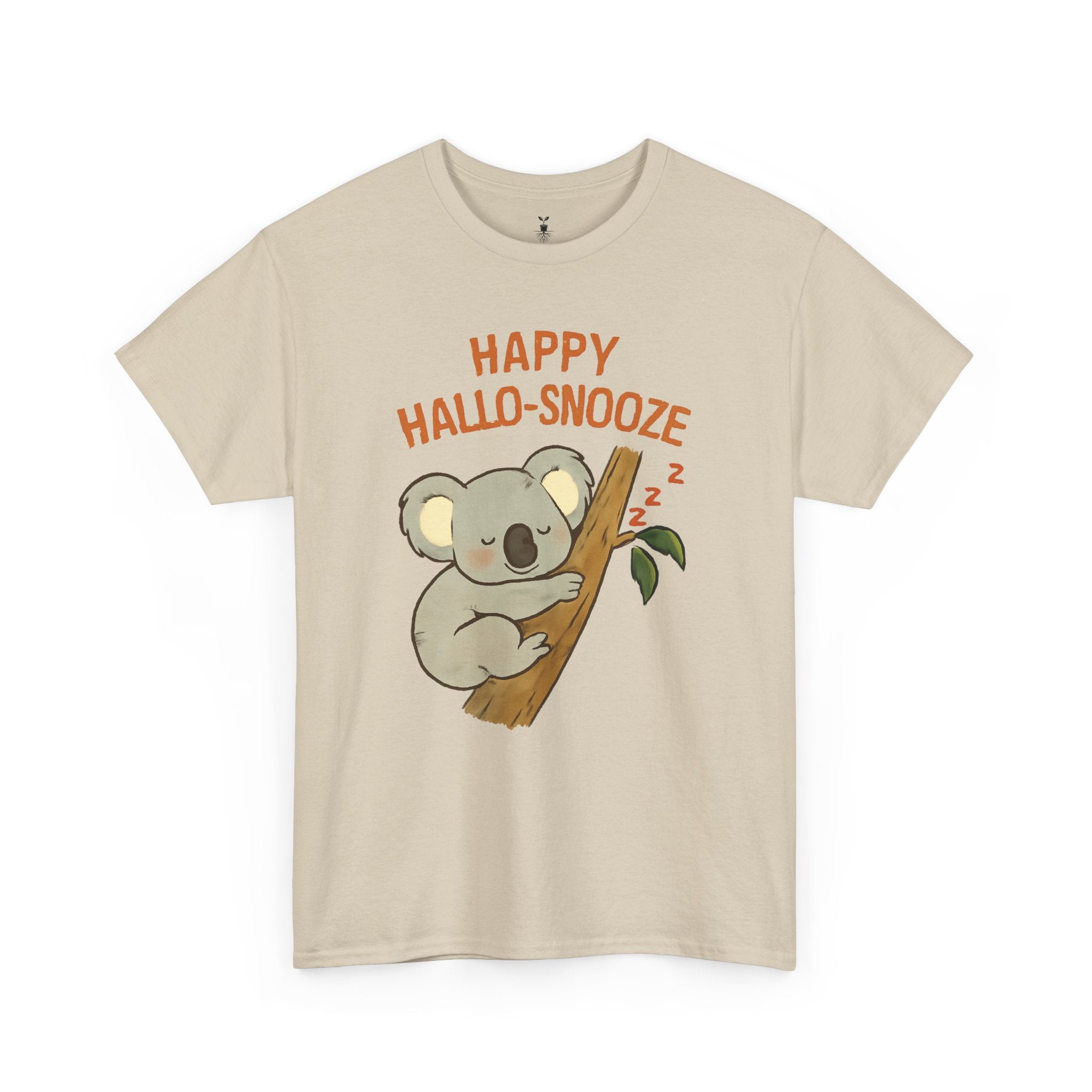 Happy Hallo-Snooze T-Shirt – Funny Sleeping Koala Halloween Graphic Tee, Cute Spooky Season Shirt with Autumn Vibes