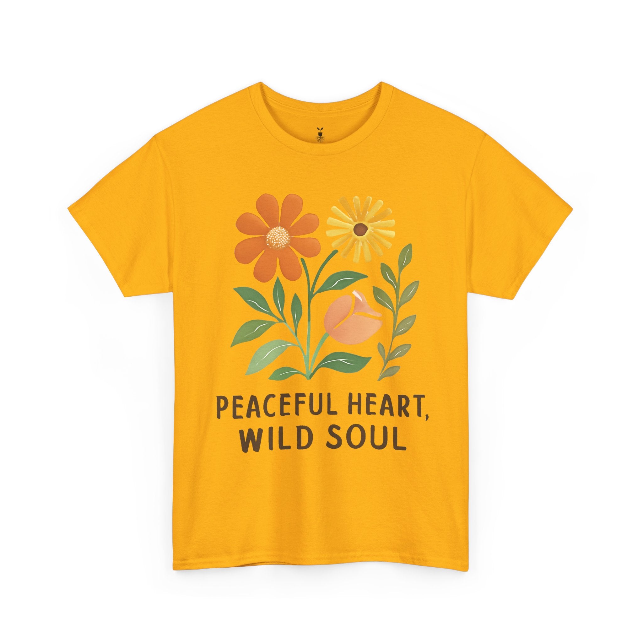 Boho Aesthetic Floral  Peaceful Heart Wild Soul T-SHirt