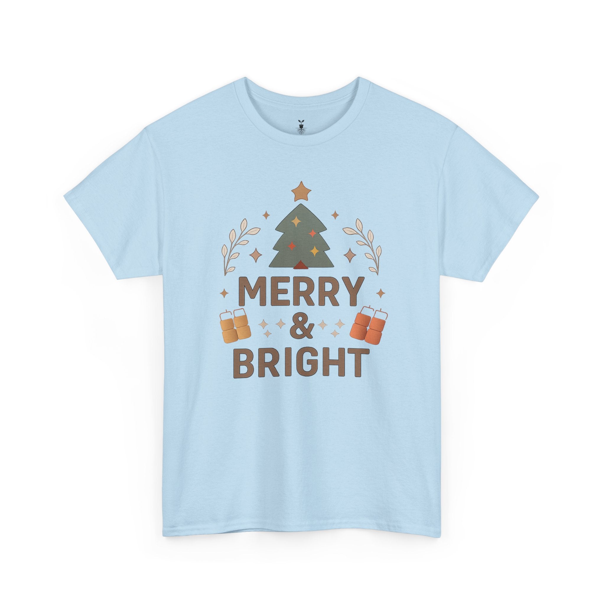 Merry & Bright Christmas Tree Graphic T-Shirt