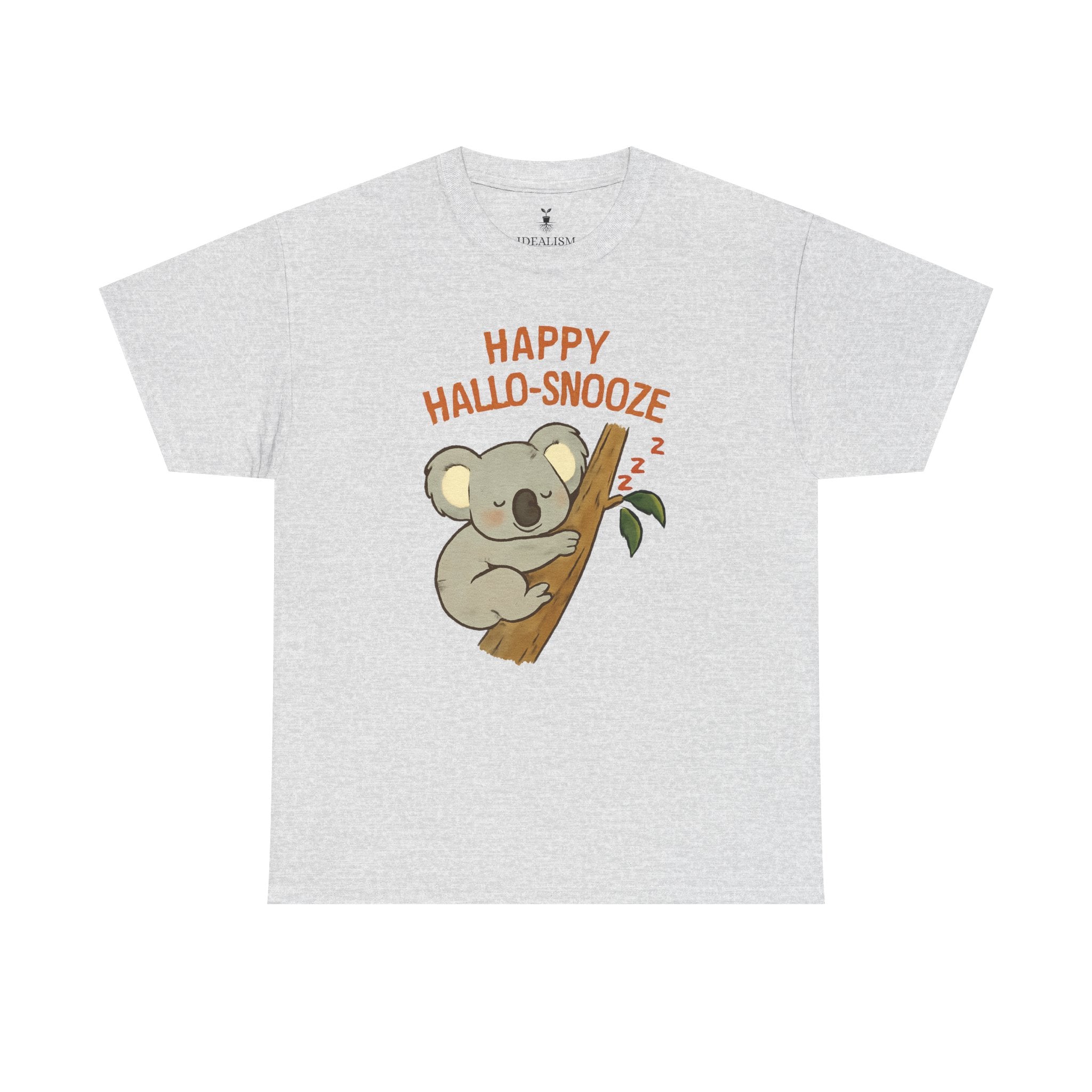 Happy Hallo-Snooze T-Shirt – Funny Sleeping Koala Halloween Graphic Tee, Cute Spooky Season Shirt with Autumn Vibes