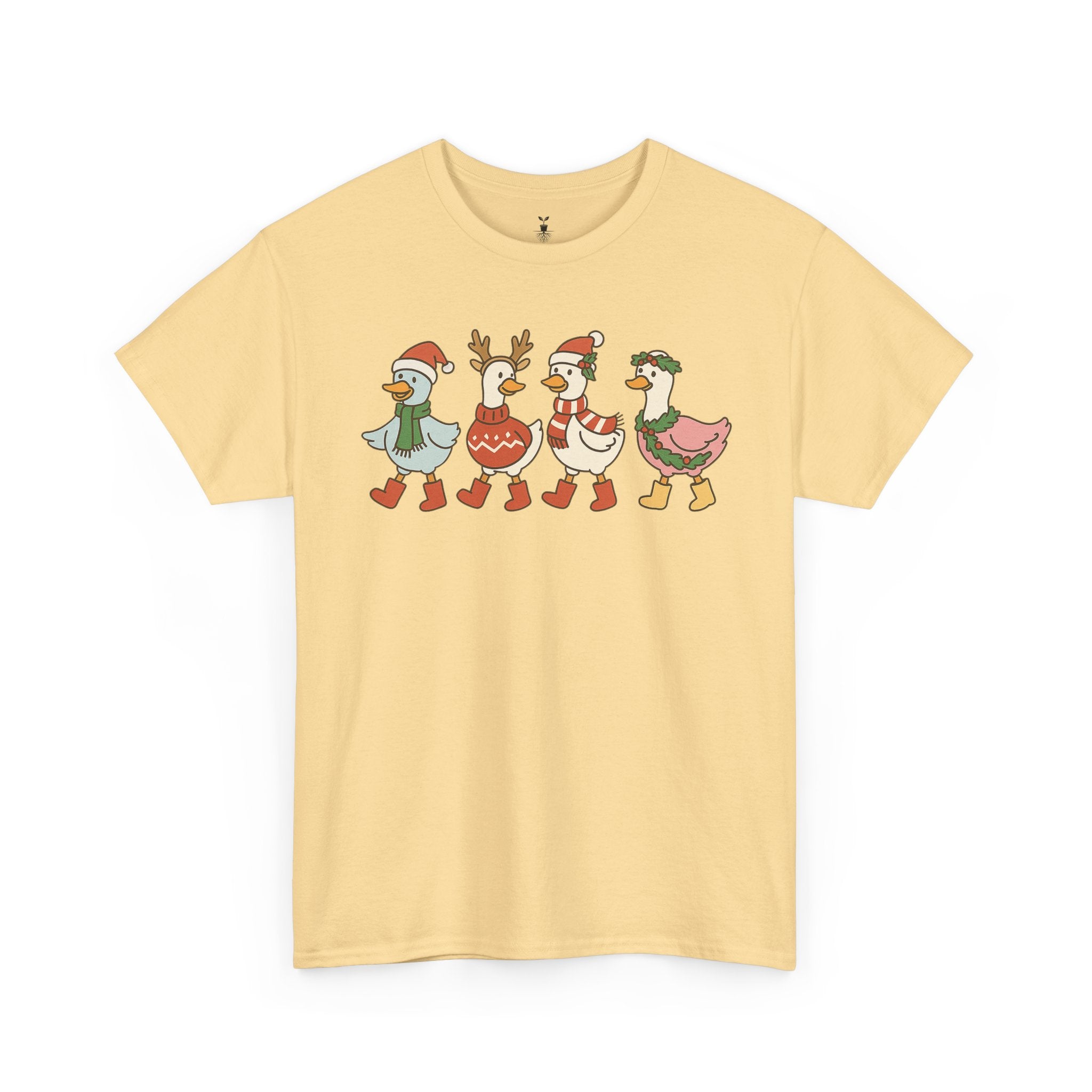 Aesthetic Christmas Ducks Santa Hat, Sweater, and Reindeer Style T-Shirt