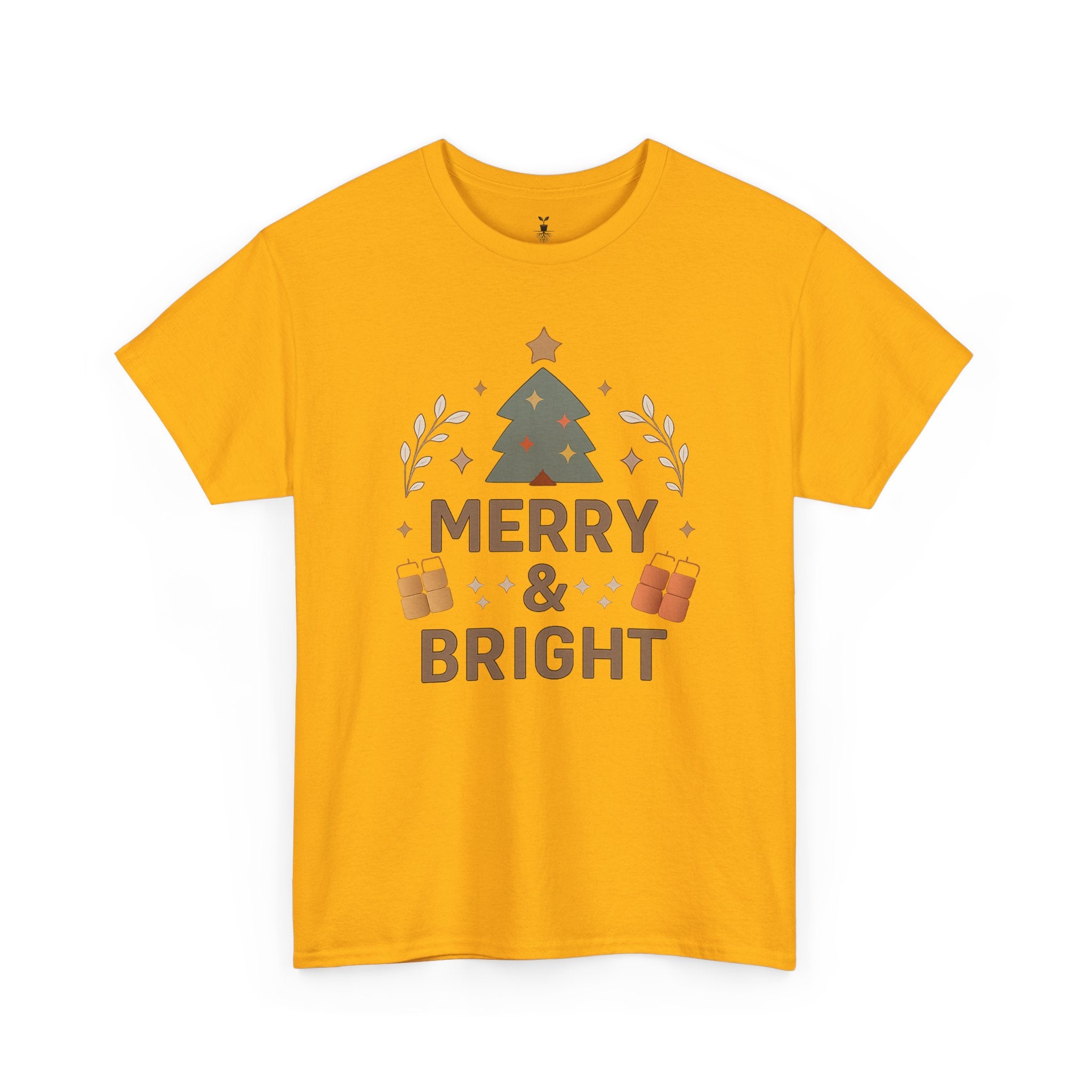 Merry & Bright Christmas Tree Graphic T-Shirt