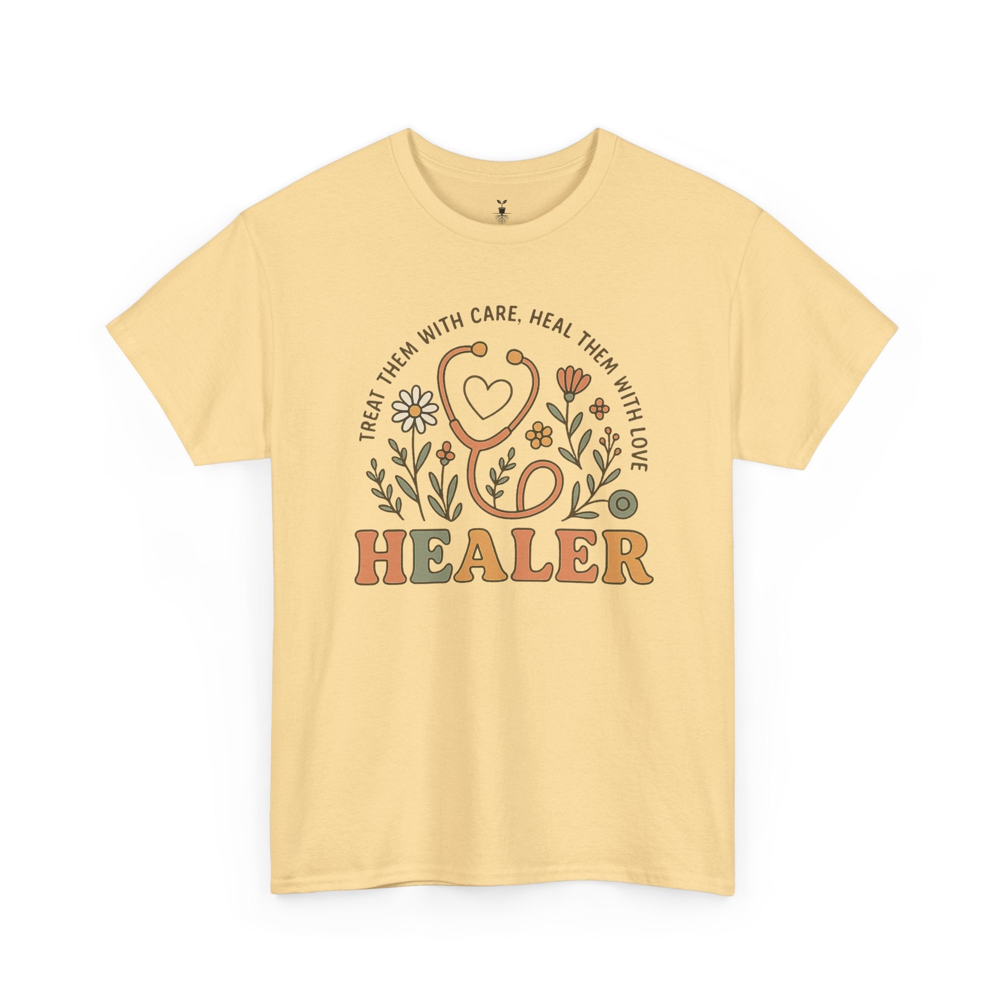 Retro Floral Stethoscope Healer T-Shirt