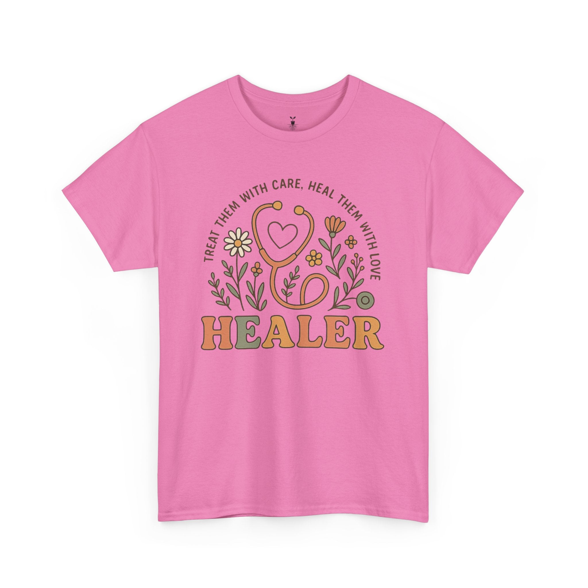 Retro Floral Stethoscope Healer T-Shirt