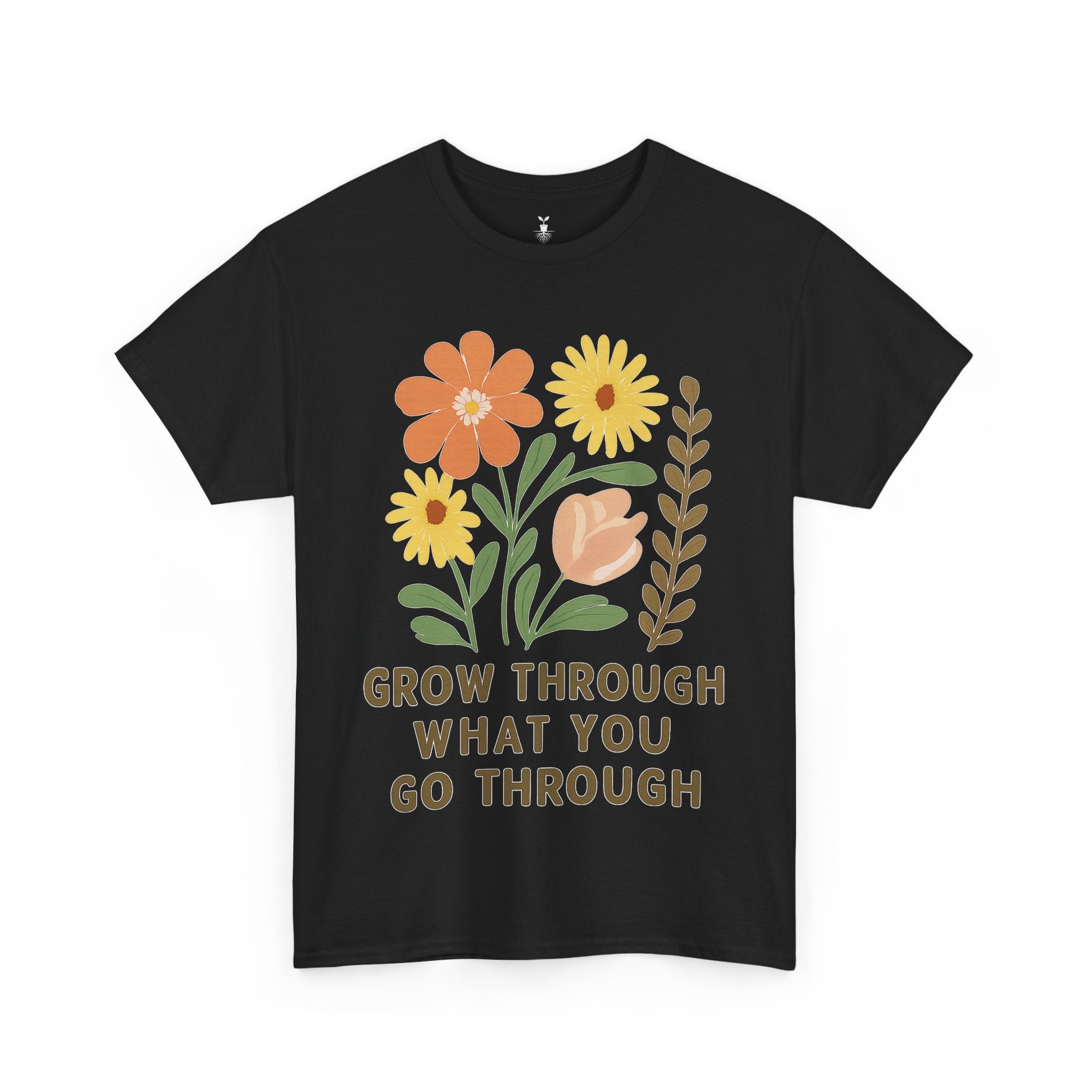 Boho Floral Grow Through What You Go ThroughT-Shirt