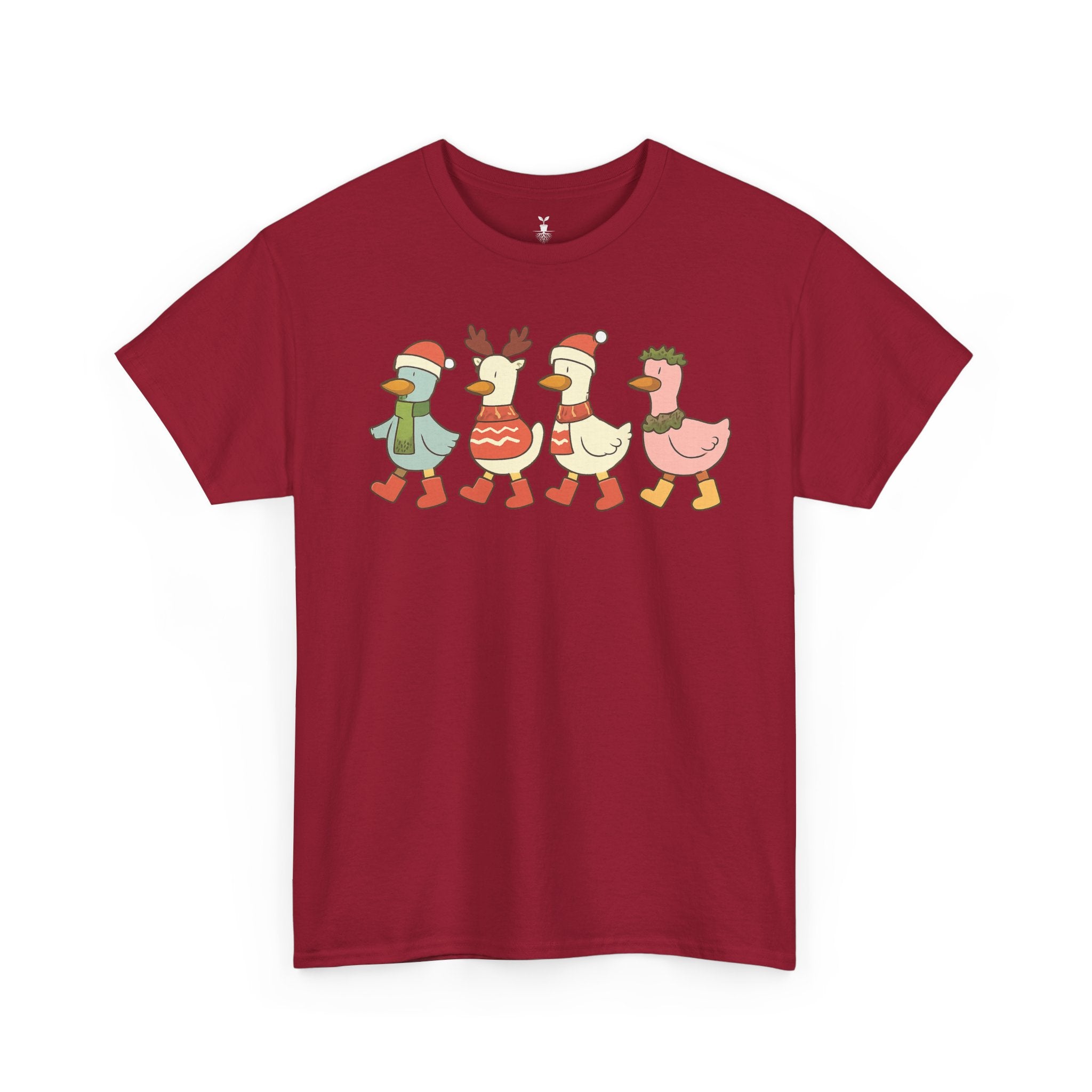 Christmas Duck T-shirt with Festive Outfit Santa Reindeer Hat