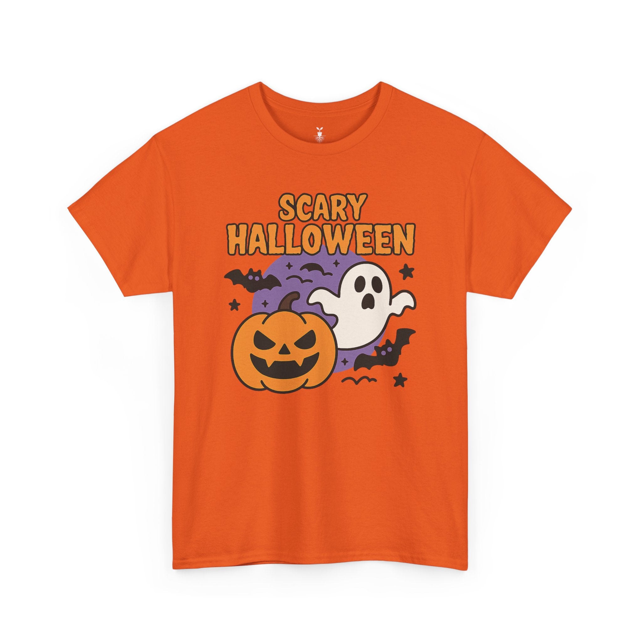 Scary Halloween with Ghost, Pumpkin, and Bats T-Shirt